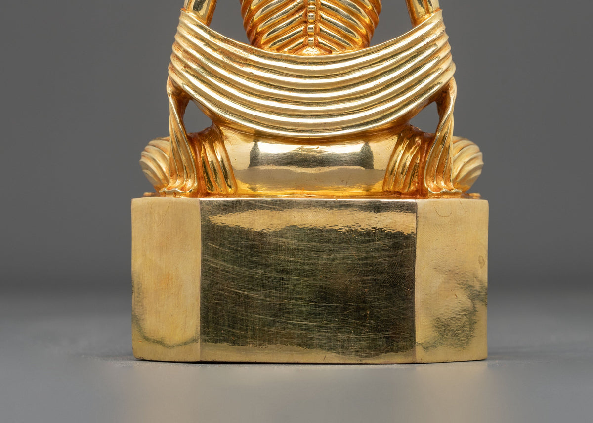 Fasting Buddha Meditation Statue | 24K Gold Gilded Buddhist Sculpture