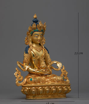 Amitayus Longevity Deity 23cm Statue | Handcrafted with Timeless Precision and Grace