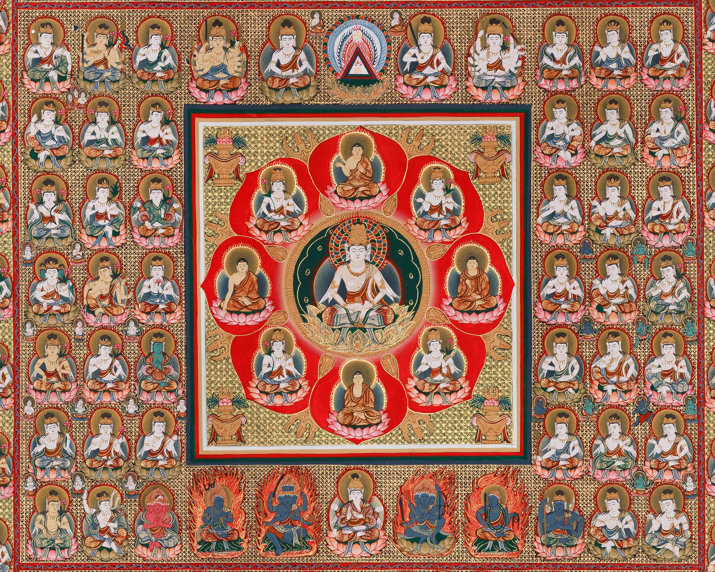 Ryokyi Mandala Artwork | Hand Painted Buddhist Two Realms Mandala