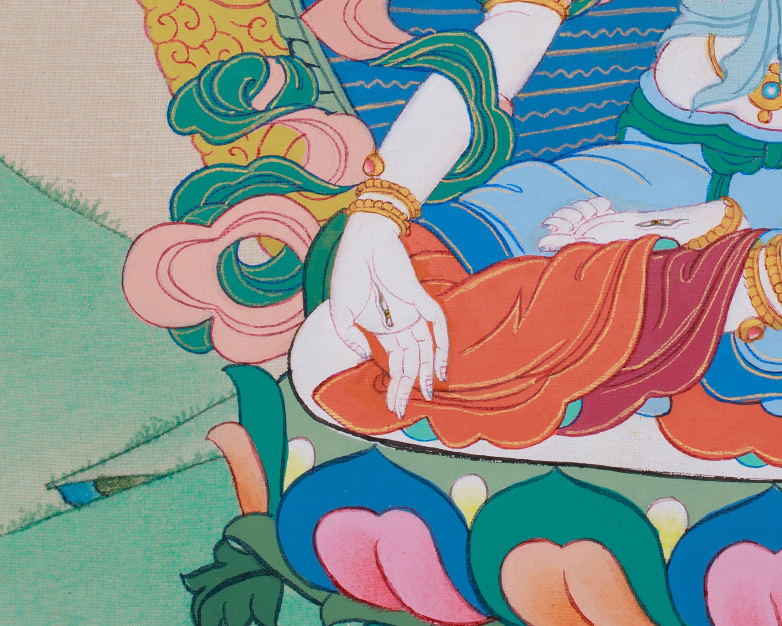 30 cm White Tara Thangka | Goddess of Longevity and Healing