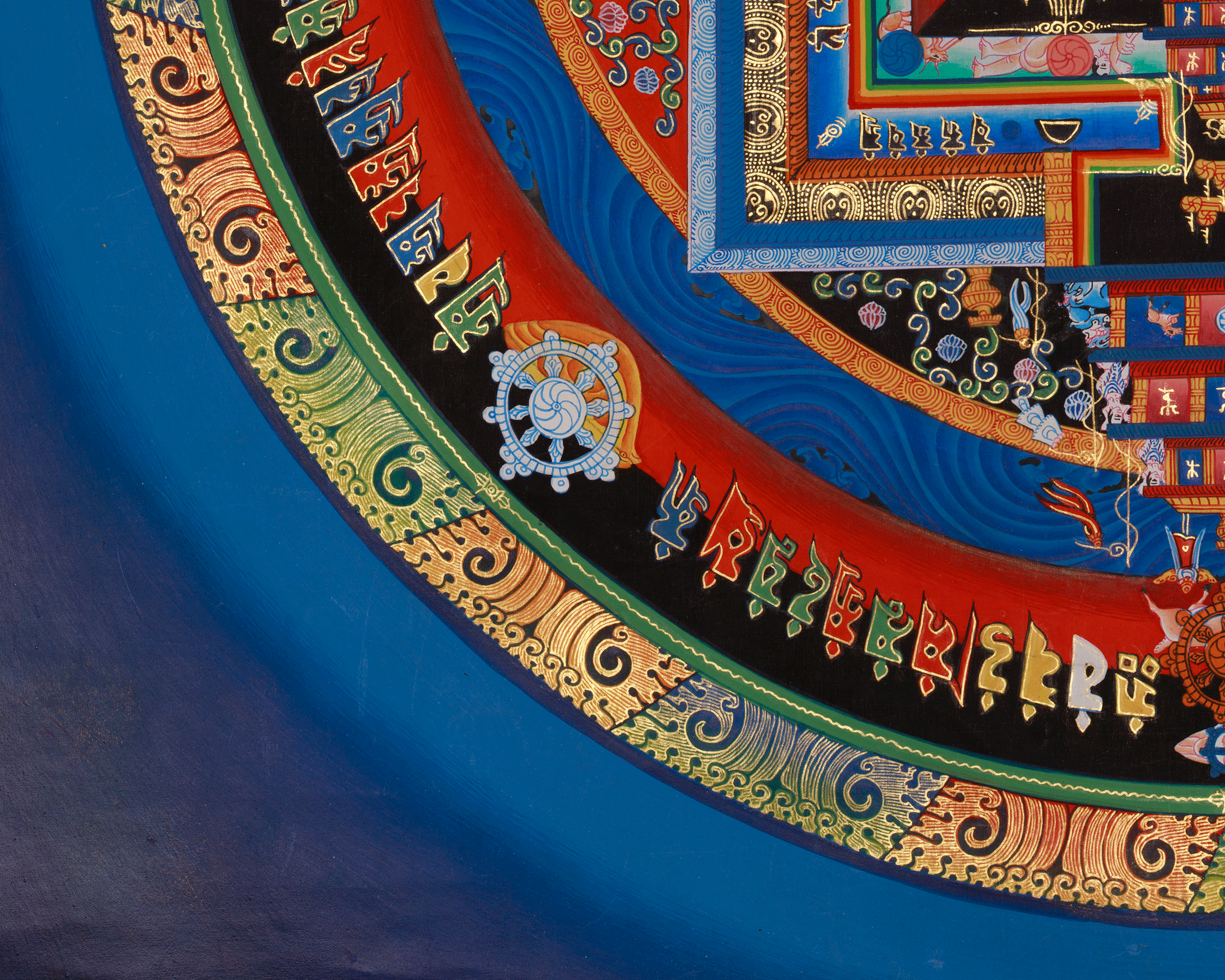 Traditional Art of Kalachakra Mandala | Sacred Wheel of Time Thangka for Meditation