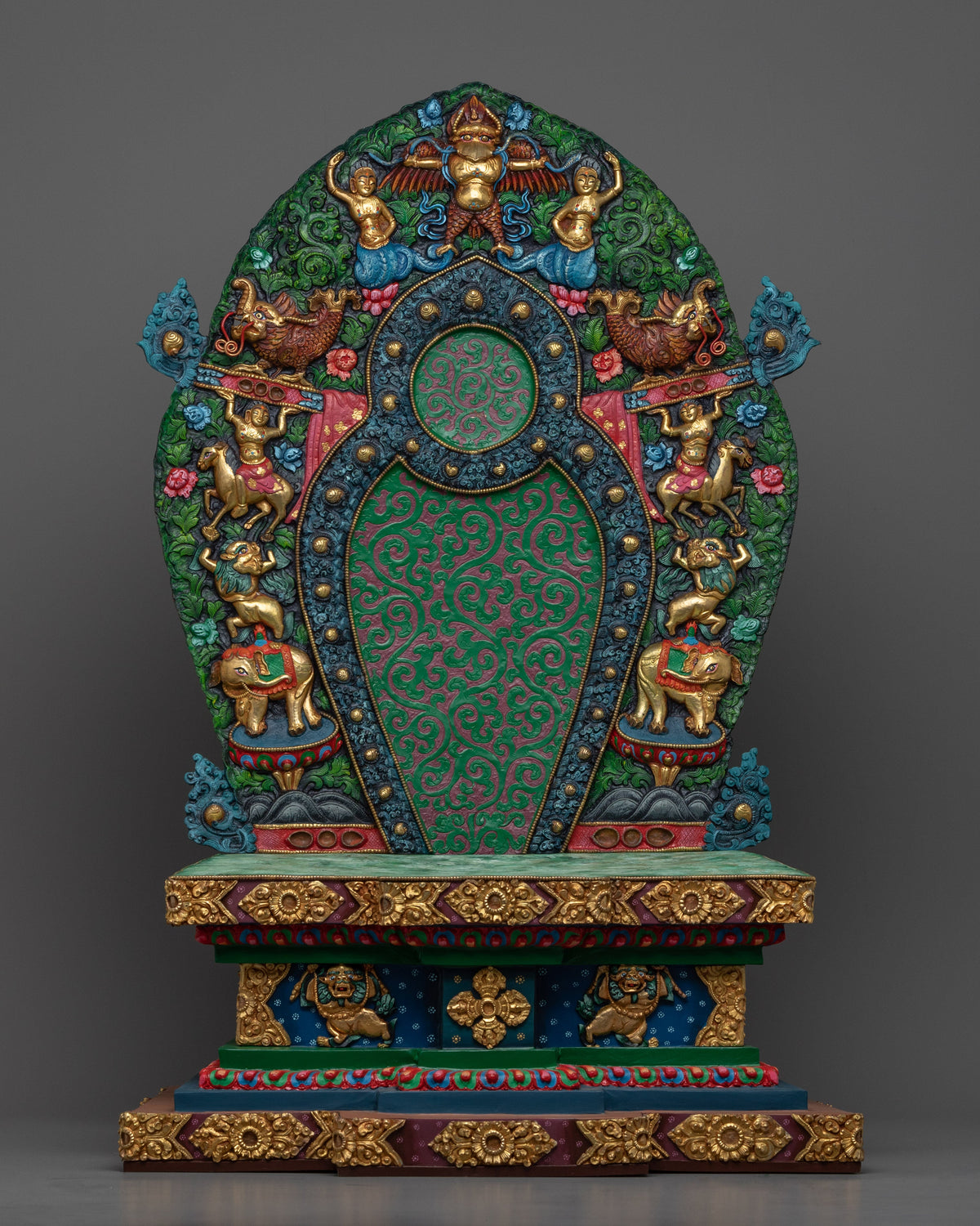Acrylic Painted Statue For Namgyalma Long Mantra Practice | Tibetan Art Plated with Gold