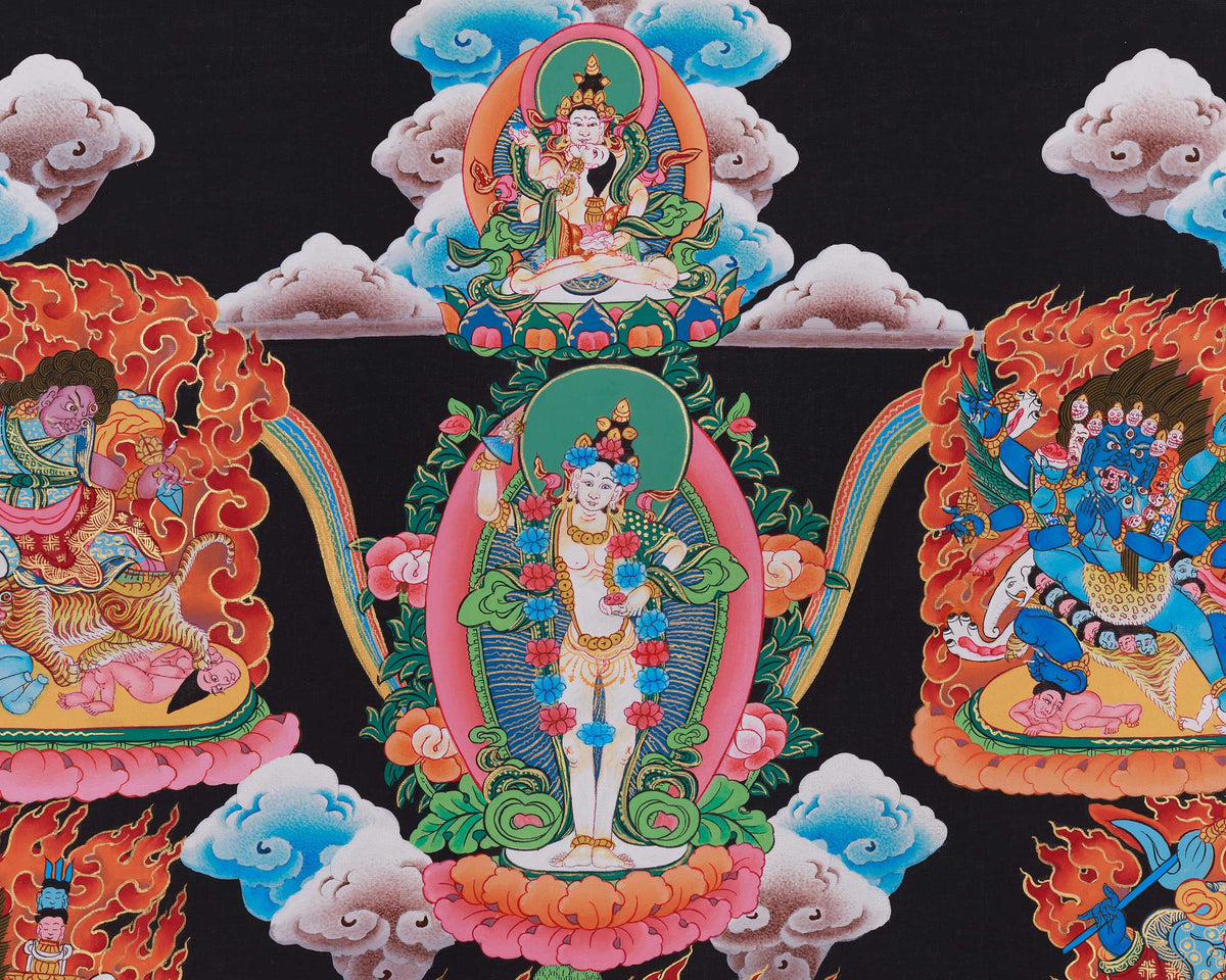 Nyingma Mahakala Thangka | The Wrathful Protector and Guardians of the Nyingma Tradition
