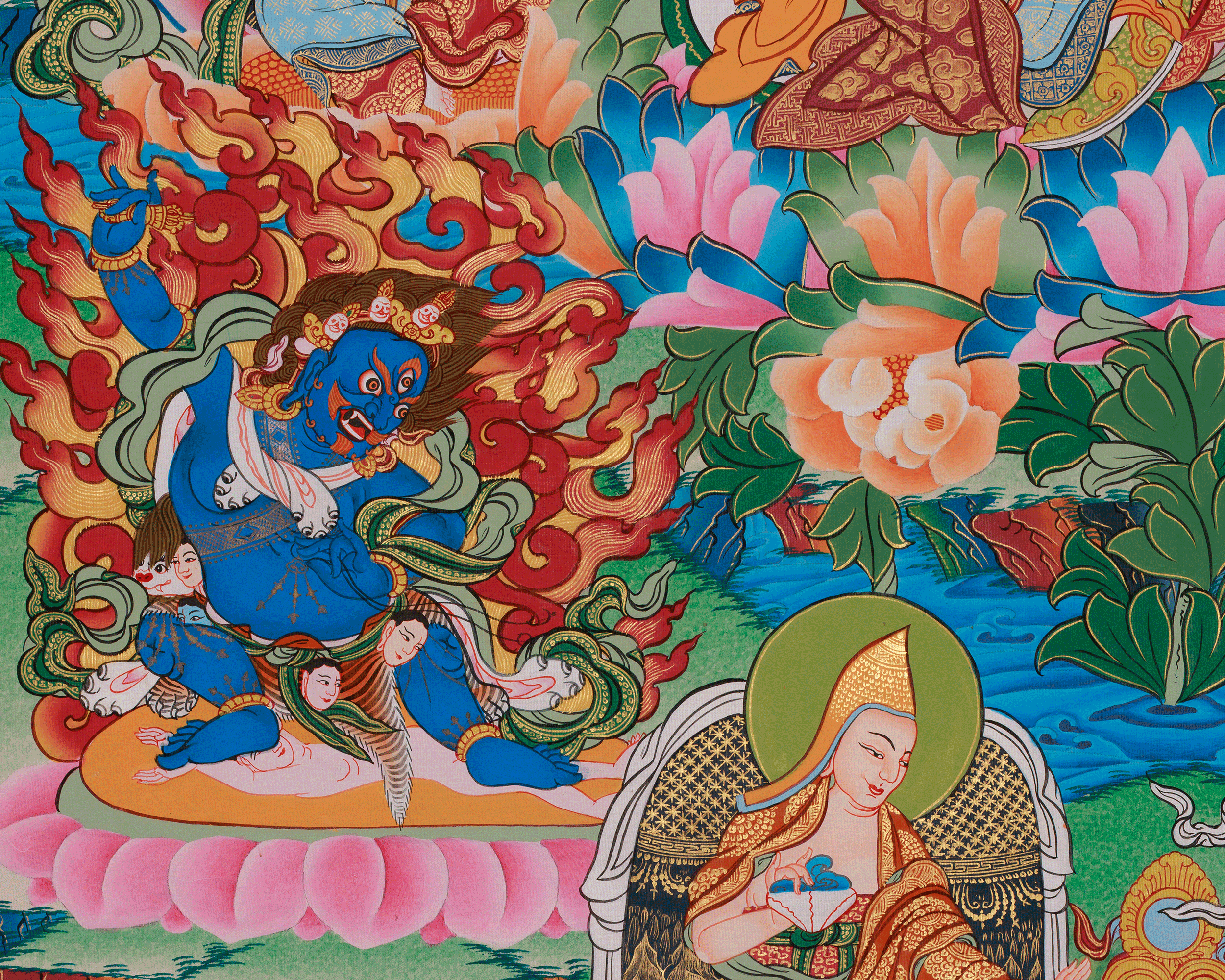 Precious Guru Rinpoche Thangka | Tibetan Buddhist Altar | Lotus Born Master