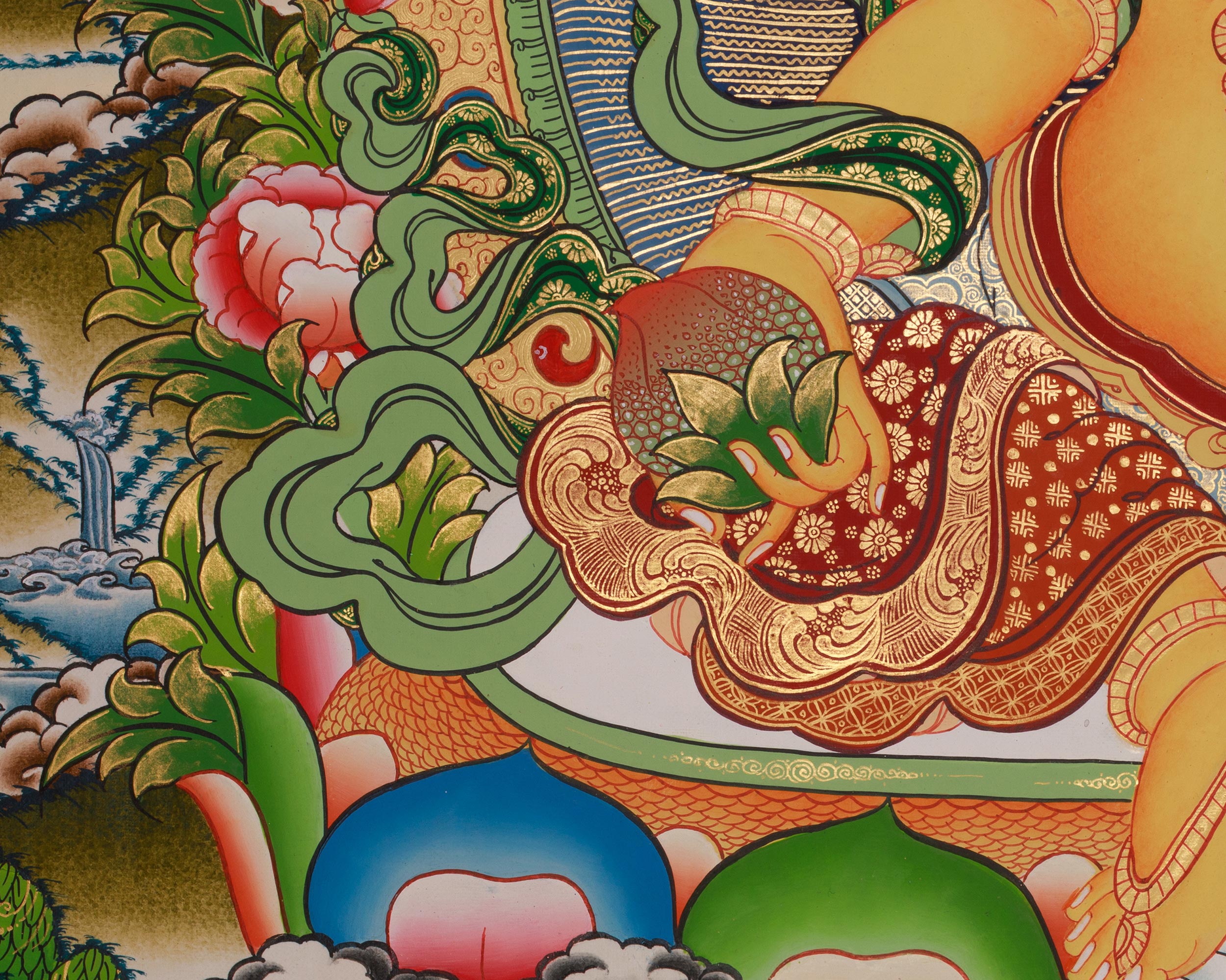 Dzambhala Buddhist Deity Thangka | Guardian of Prosperity