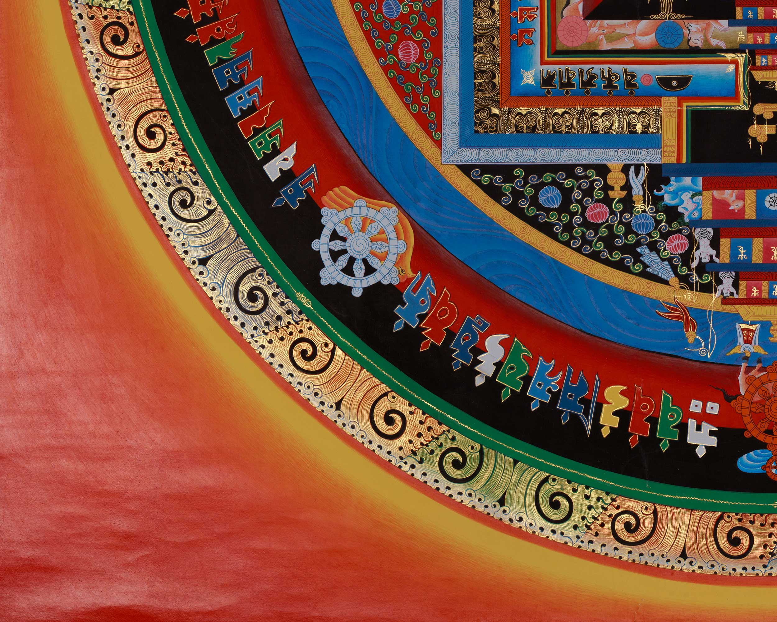 Spiritual Kalachakra Mandala Art | Sacred Geometry Painting | Hand Painted Himalayan Meditation Altar