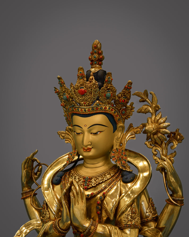 Exquisite Avalokiteswara Figure | Radiate Divine Compassion and Wisdom