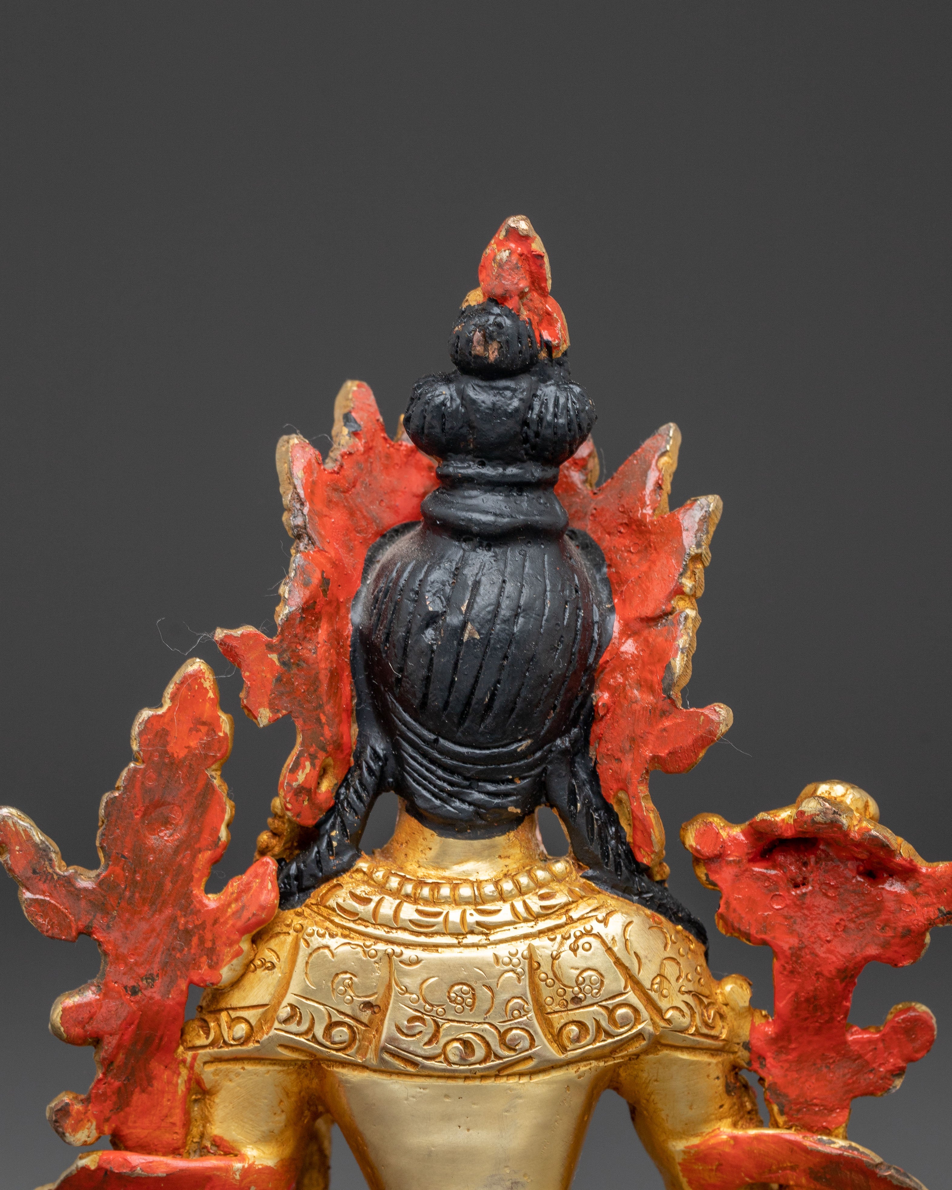 Handmade Serene Copper Sculpture of Mother Green Tara