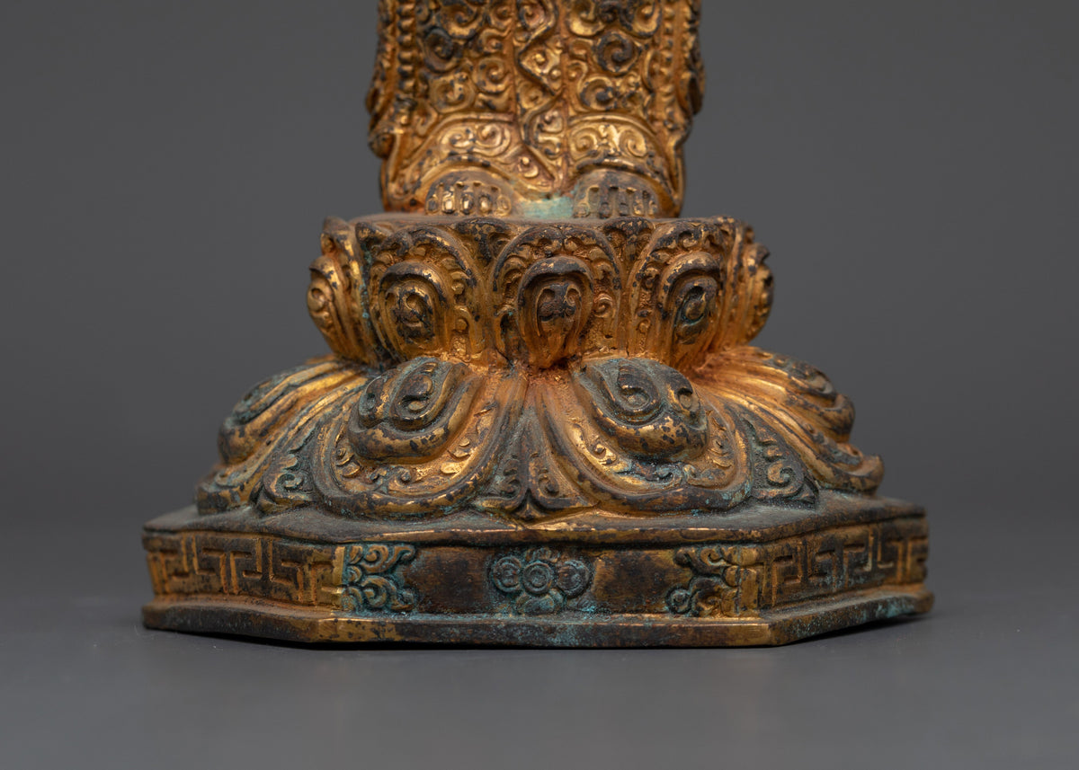 Infant Shakyamuni Buddha Rupa | 24K Gold Gilded with Antique Finish