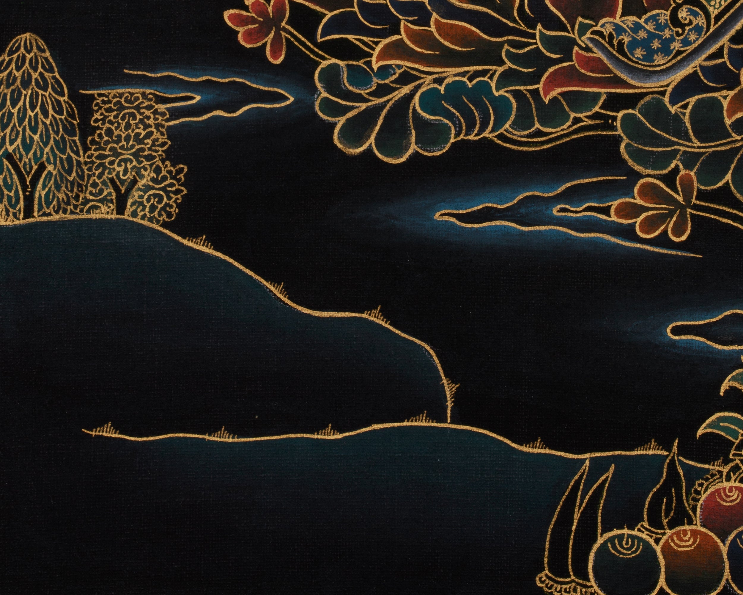 Hand-Painted  Guru Rinpoche Thangka | Embodiment of Wisdom and Compassion