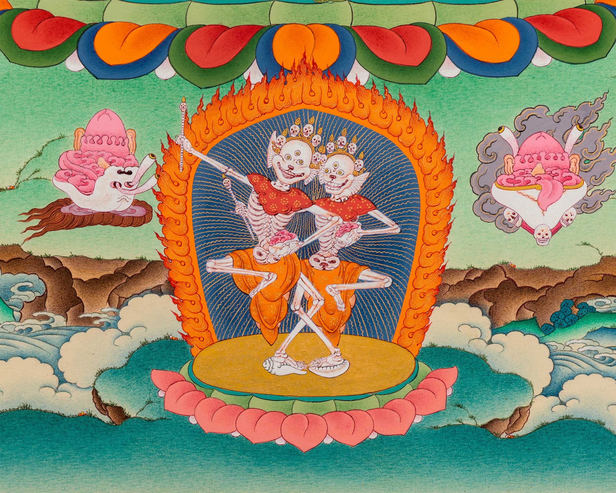Vajrayogini Dakini Thangka Print | The Divine Feminine Goddess | Spiritual Wall Decoration