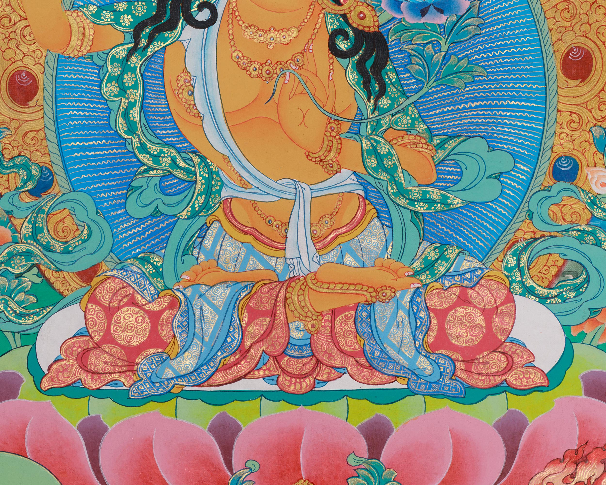 Manjushri Artwork | Sacred Hand-Painted Himalayan Wisdom Thangka