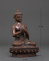 Oxidized Copper handmade Vairocana Sculpture: Cosmic Buddha