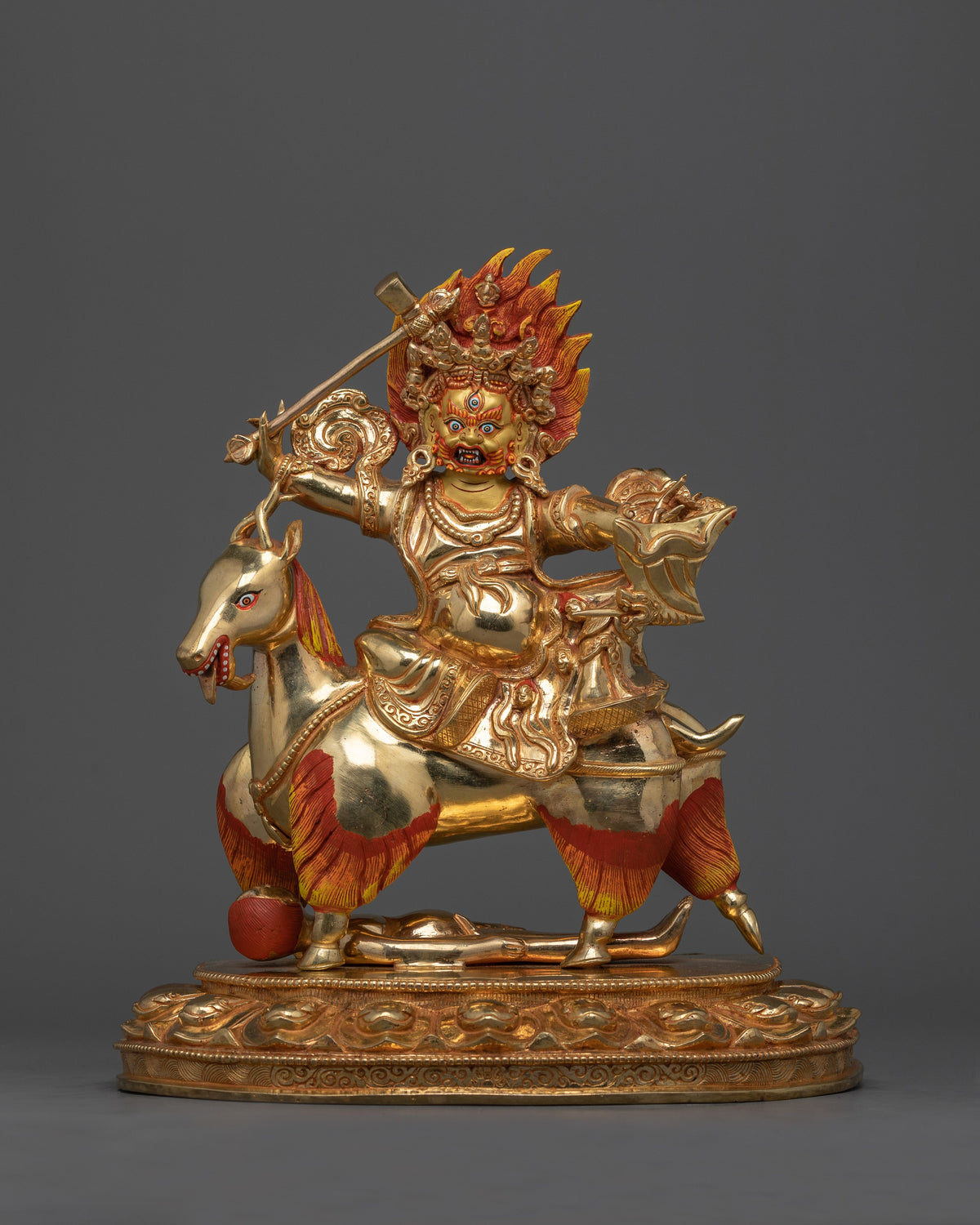 Powerful Protector Deity Garwa Nagpo Damchen | Himalayan Artwork