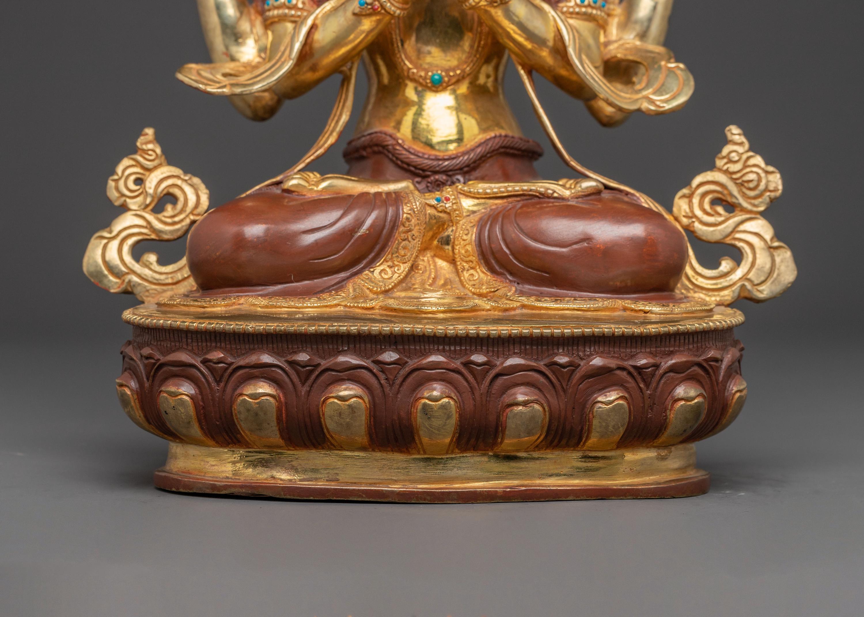 Handmade Bodhisattva Avalokiteshvara Copper Statue | Buddhist Bodhisattva Art