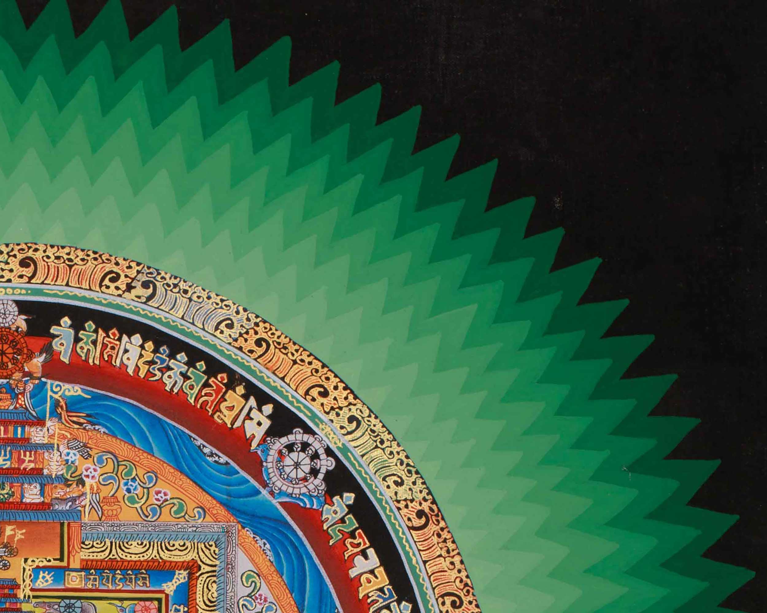 Himalayan Kalachakra Mandala Artwork | Sacred Wheel Of Time Art | Meditation & Spiritual Altar