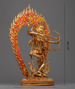 Kurukulla Semi-Wrathful Dakini Statue | 24k Gold Gilded Sculpture