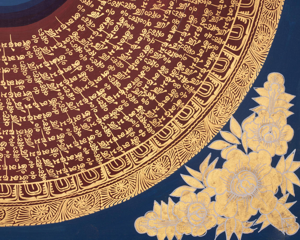 Hand-Painted Mantra Mandala | Tibetan Spiritual Thangka
