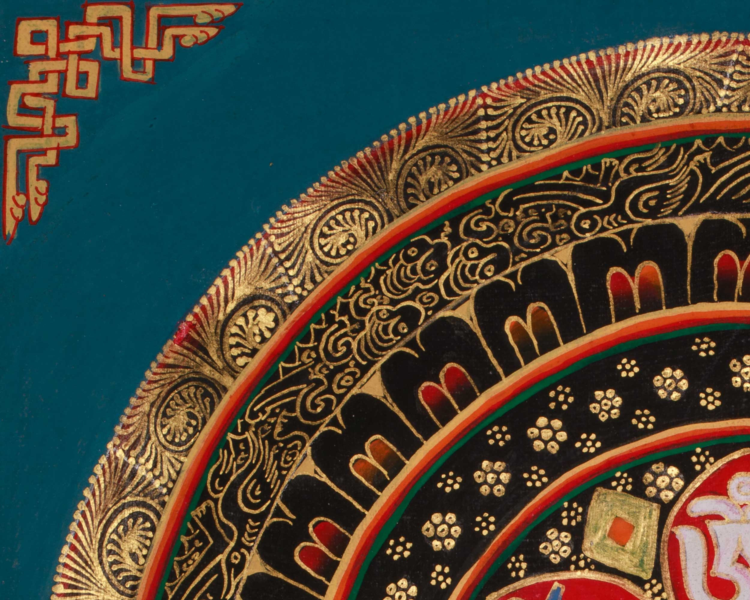 Healing Mantra Mandala Thangka | Spiritual Visualization | Sacred Buddhist Artwork