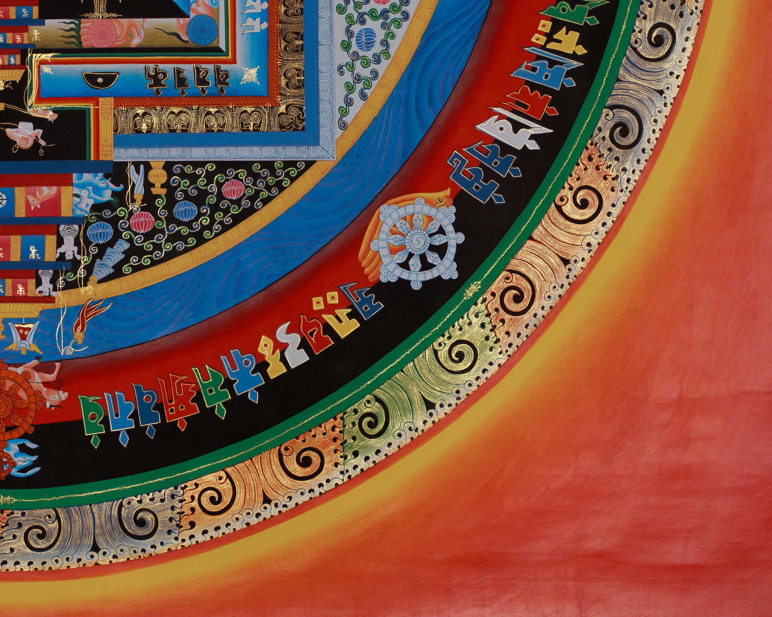 Spiritual Kalachakra Mandala Art | Sacred Geometry Painting | Hand Painted Himalayan Meditation Altar