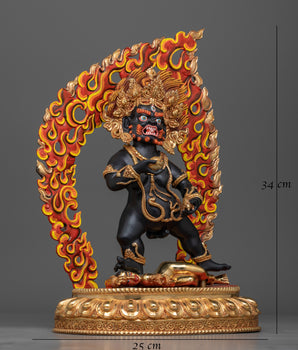 Striking Black Dzambhala Colored Statue | Handcrafted Symbol of Wealth and Protection