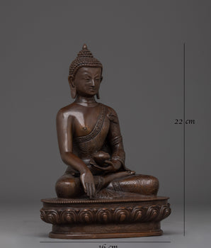 Shakyamuni Buddha Oxidized Copper Artwork