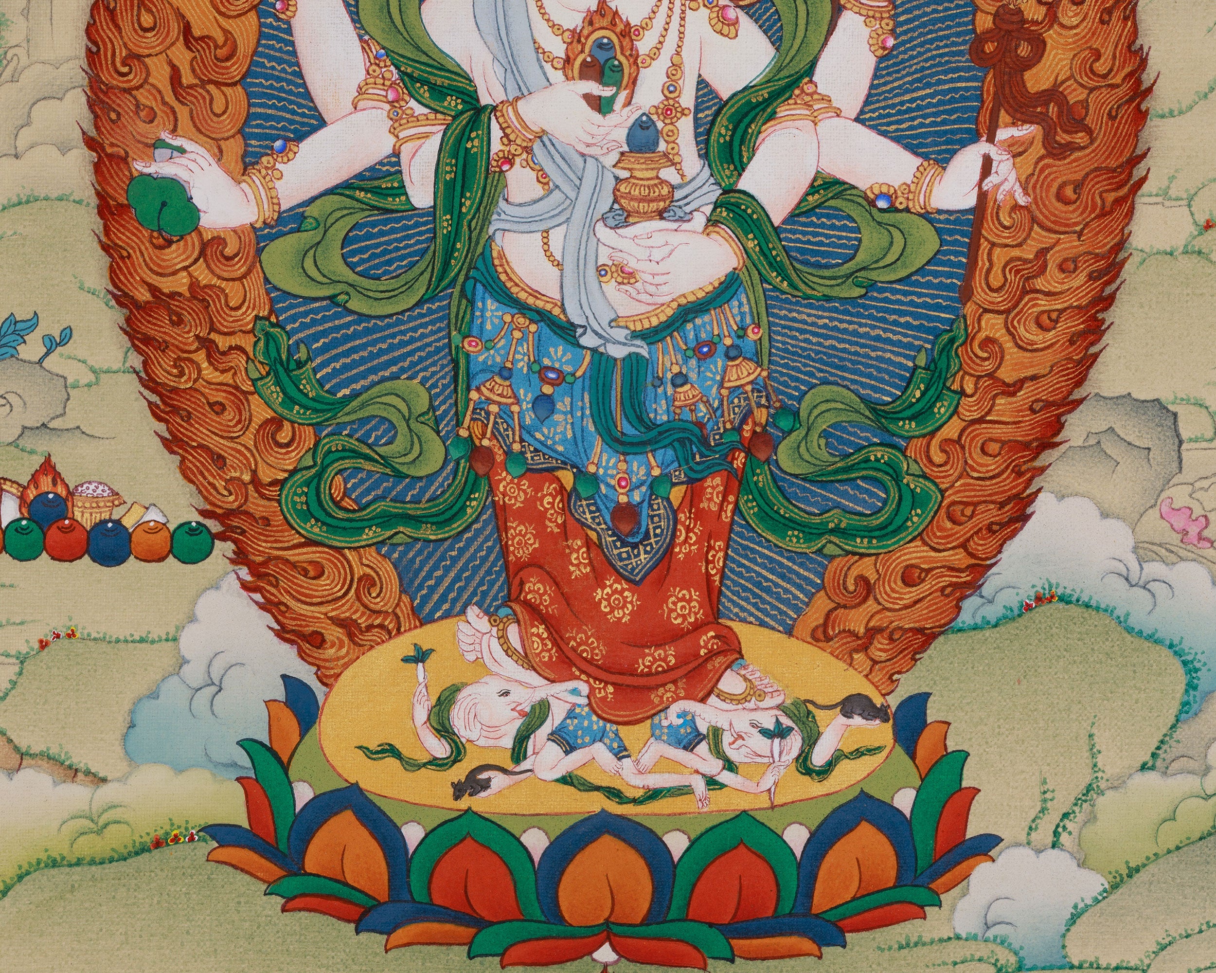 Protector Deity White Mahakala Thangka | Vajradharma Artwork