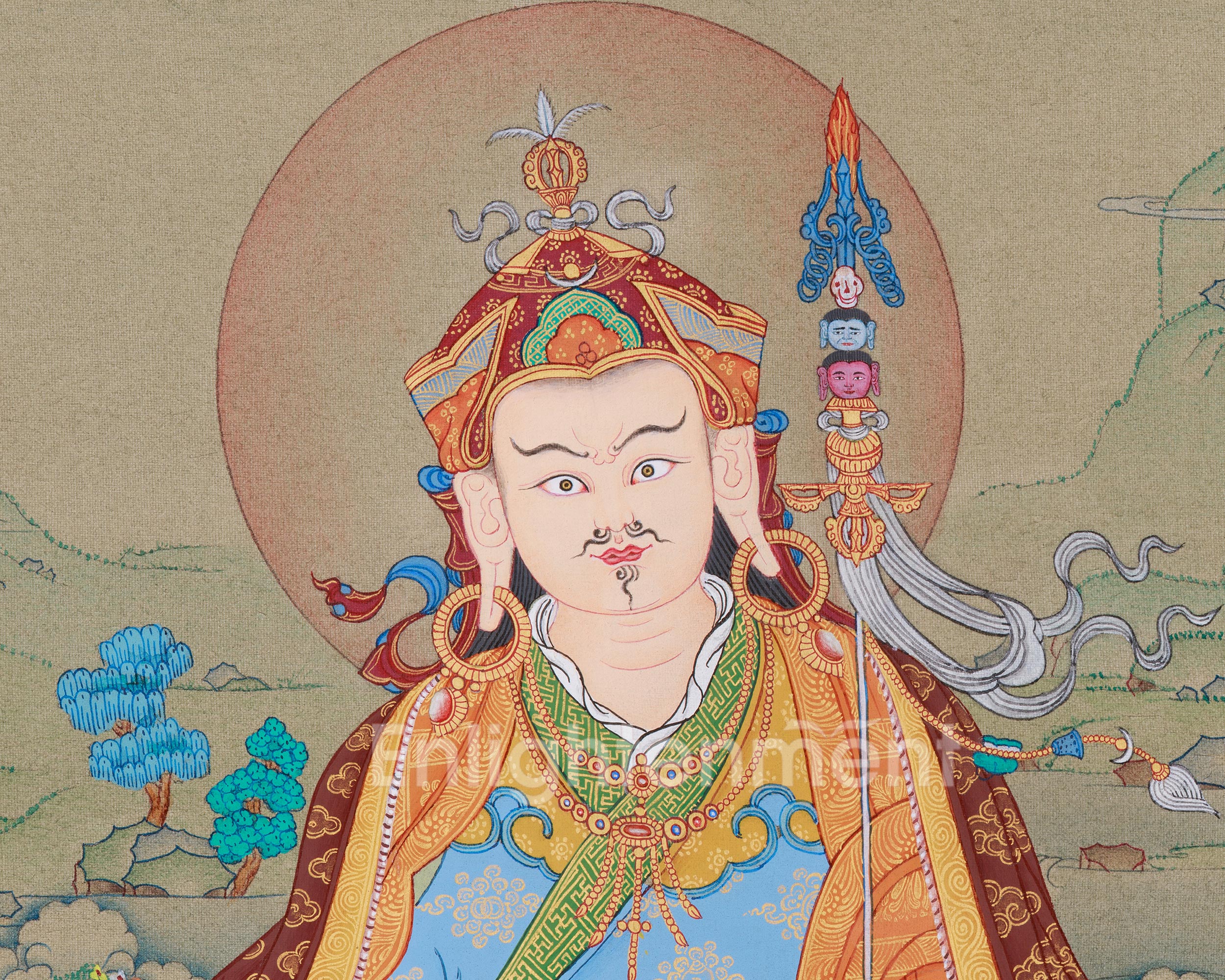 Thangka of Tantric Master Guru Rinpoche | Padmasambhava Artwork