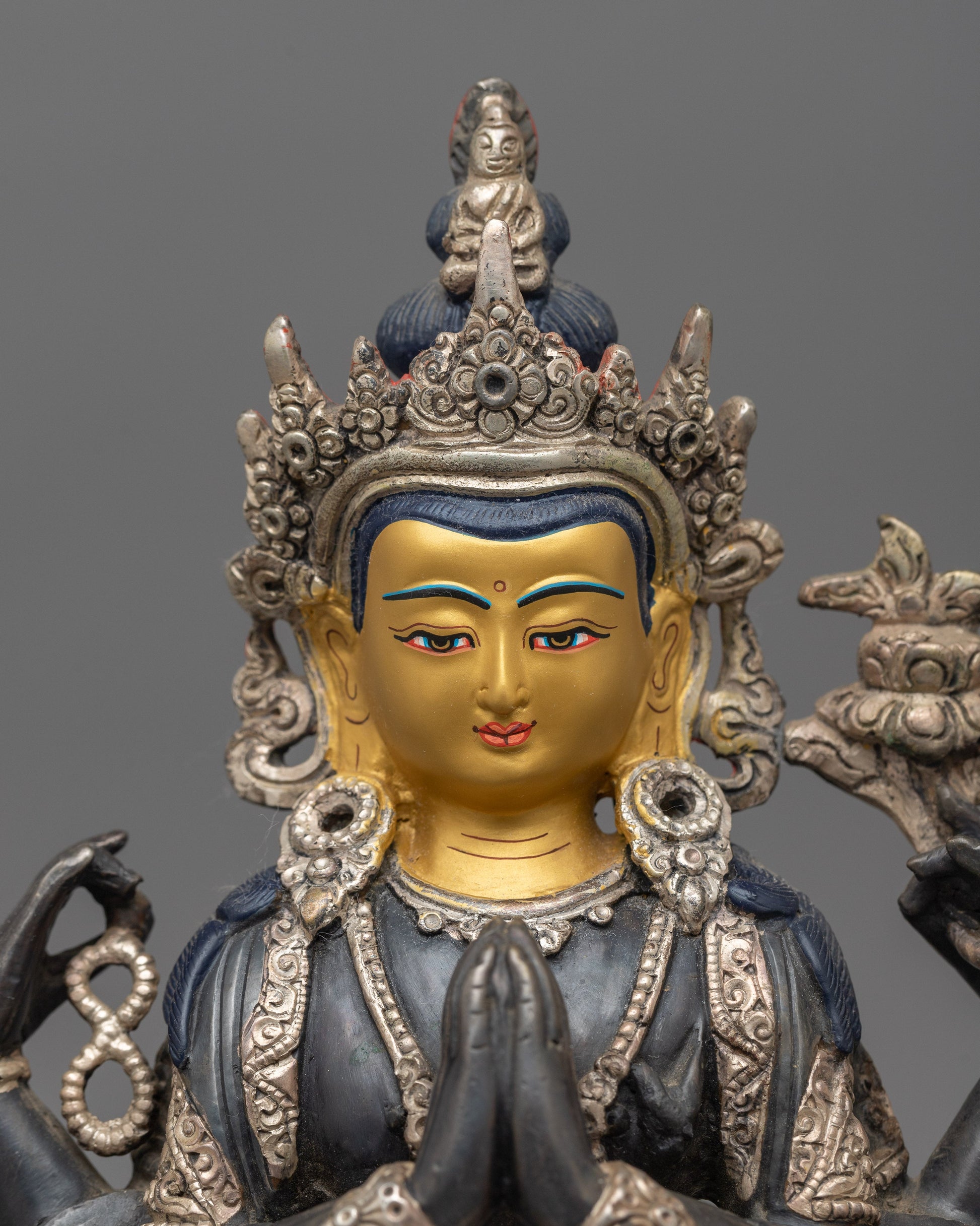 silver-plated-chenrezig-figurine