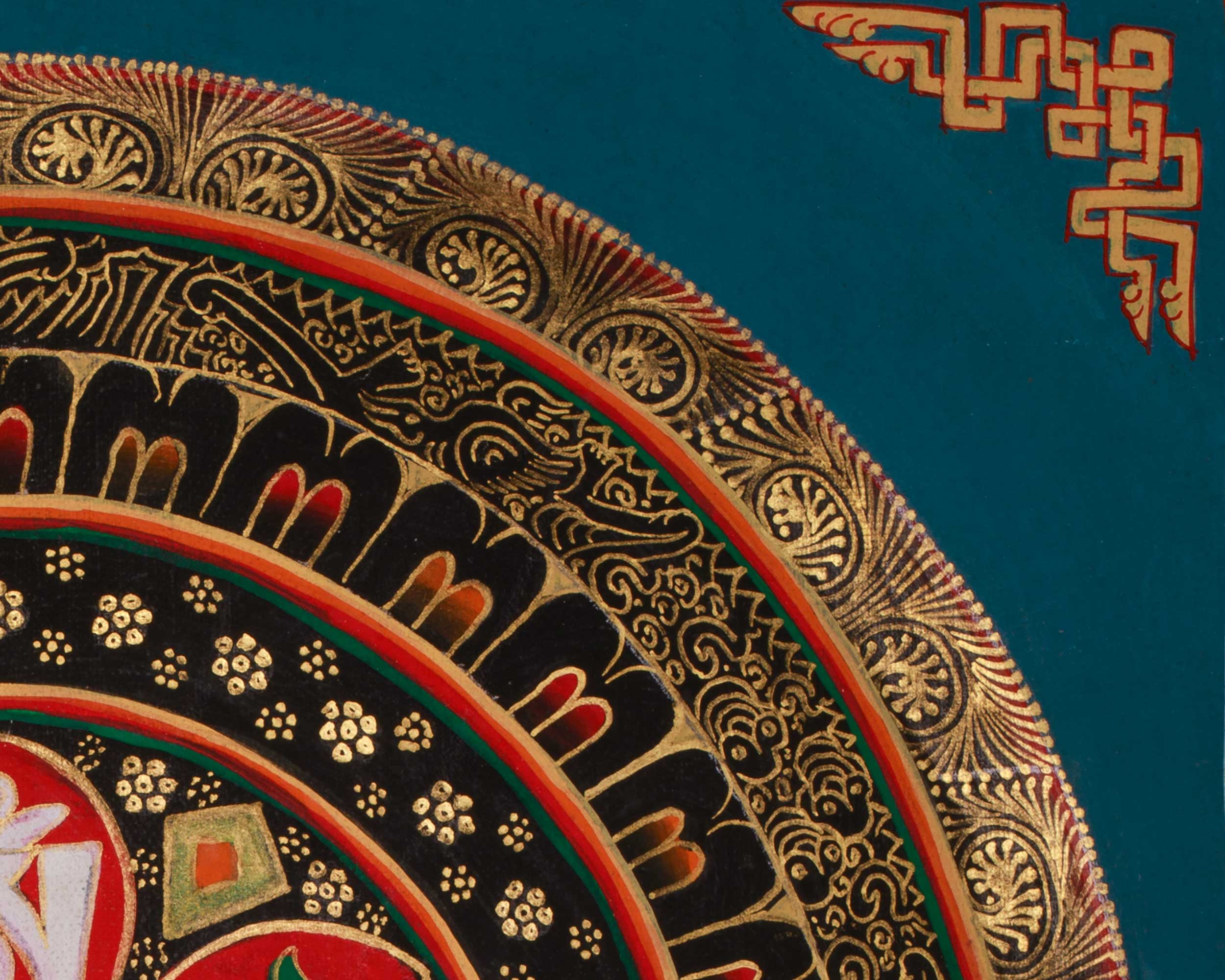 Healing Mantra Mandala Thangka | Spiritual Visualization | Sacred Buddhist Artwork