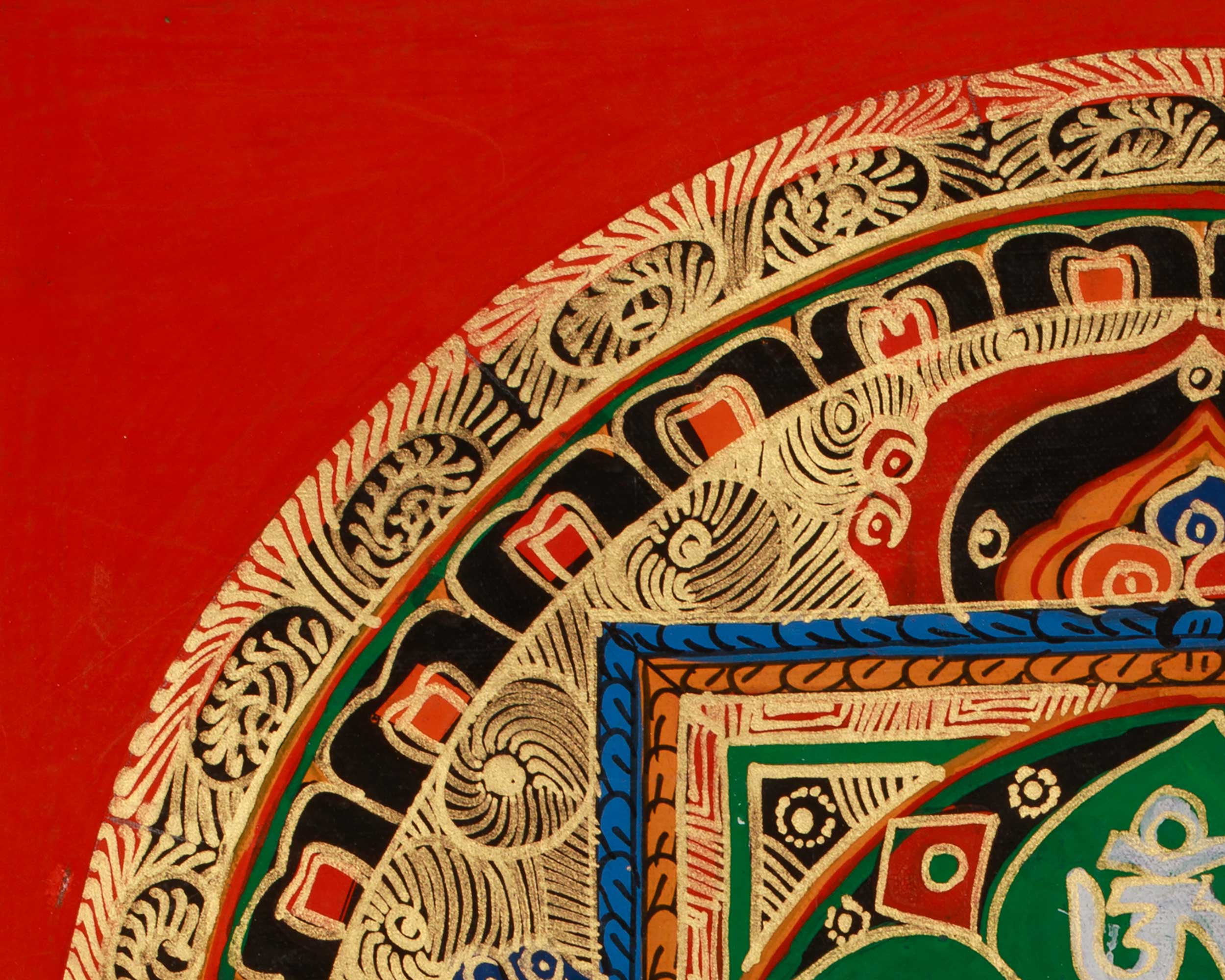 Tibetan Om Mantra Mandala | Himalayan Spiritual Visualization Painting