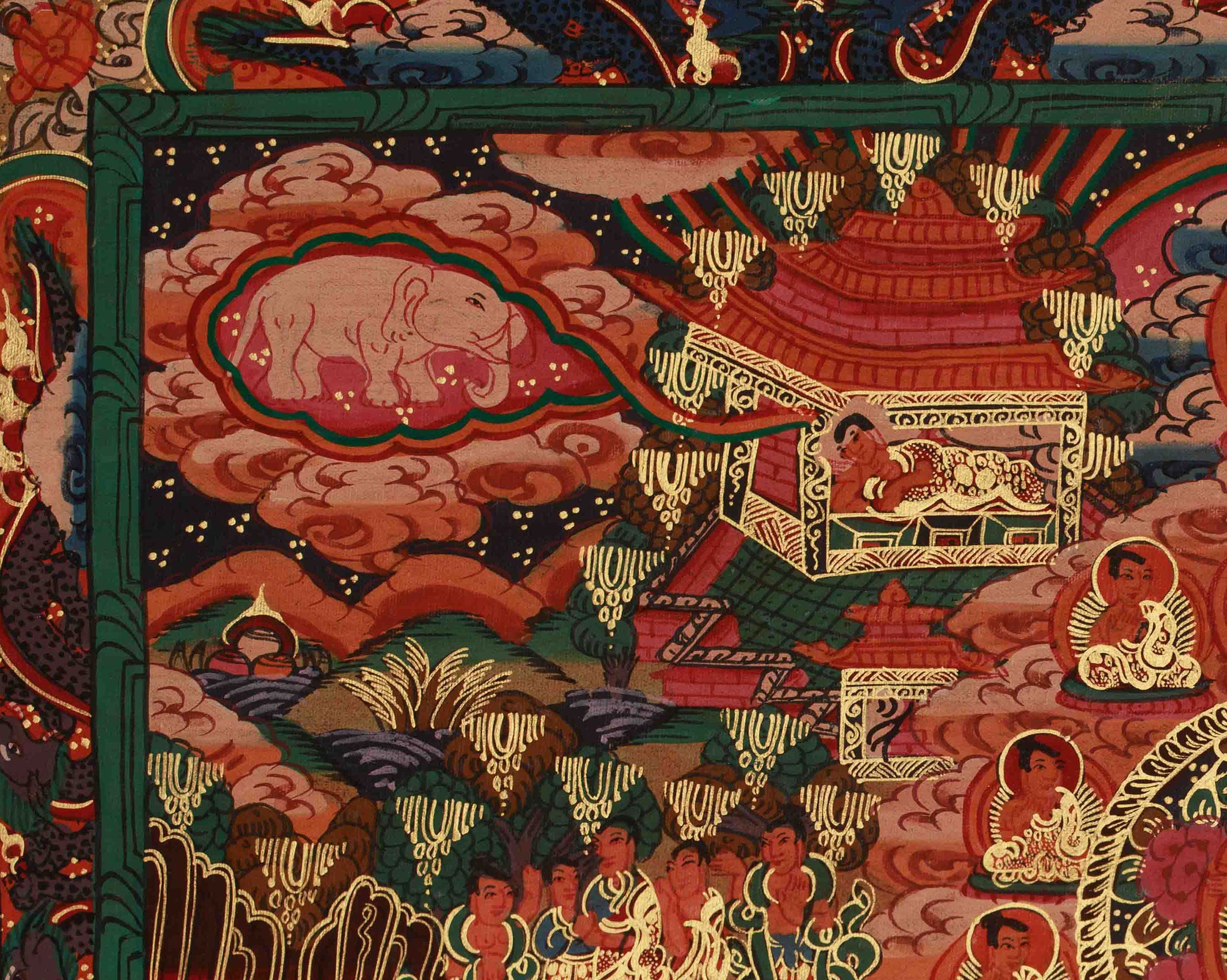Sacred Buddha Life Story Thangka | Siddhartha Gautama | Spiritual Path To Enlightenment