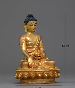 Shakyamuni Buddha Small Gold-Gilded Statue | A Beacon of Enlightenment