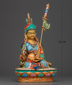 Guru Rinpoche Colored Handmade 26cm Statue | Beacon of Spiritual Power