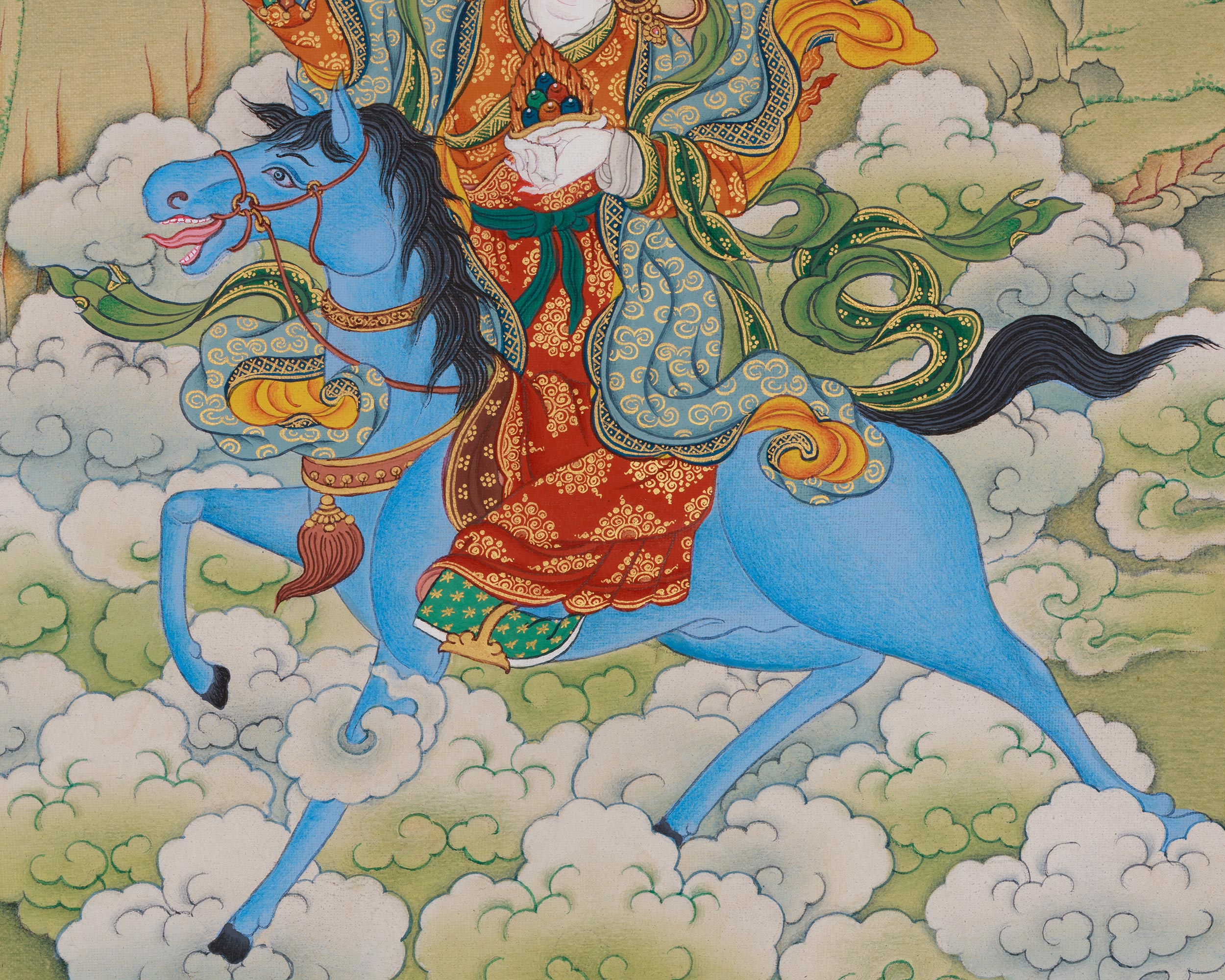 Achi Chokyi Drolma with Jigten Sumgon Thangka | The Protector Deity and Revered Teacher