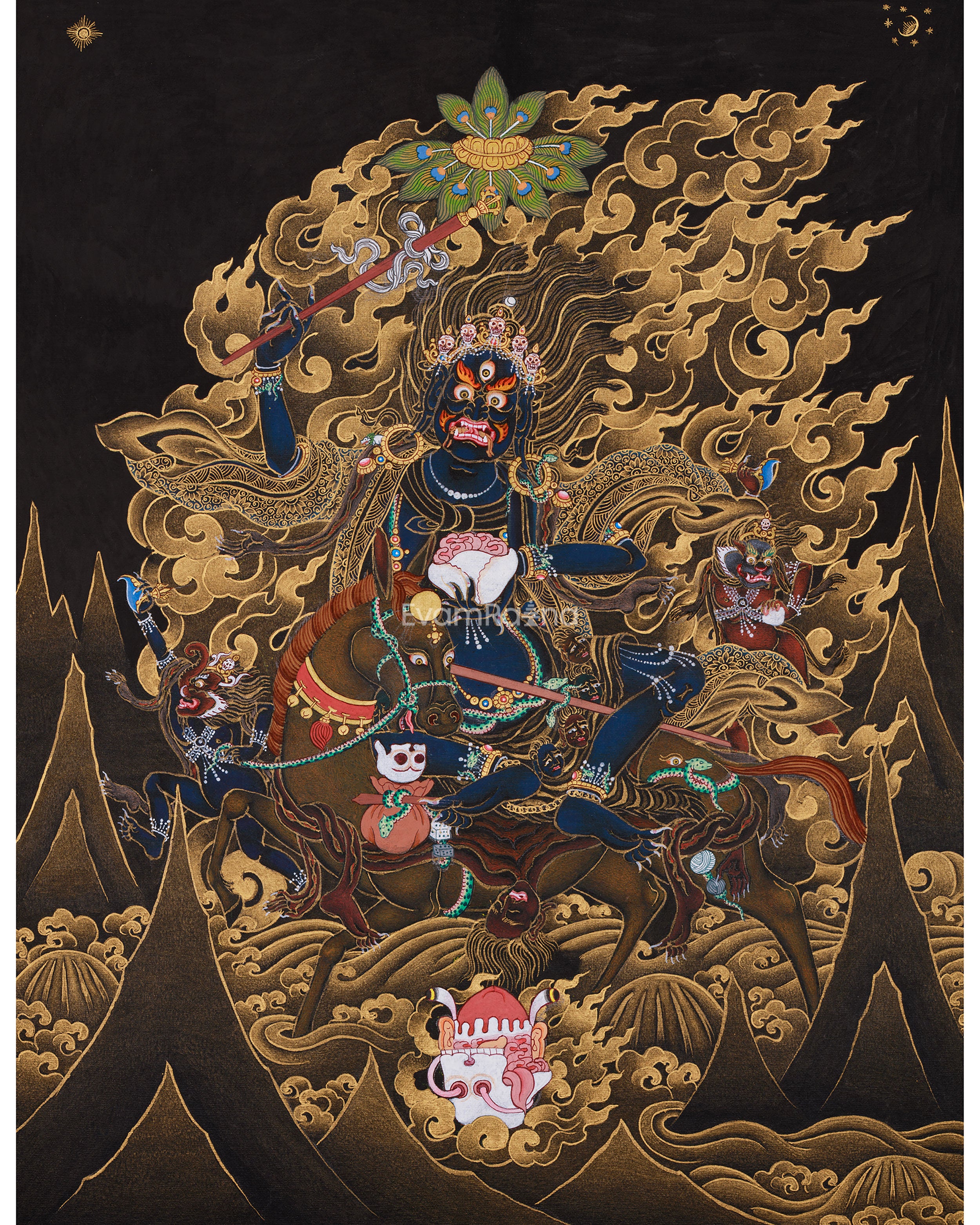 Wrathful Palden Lhamo Thangka