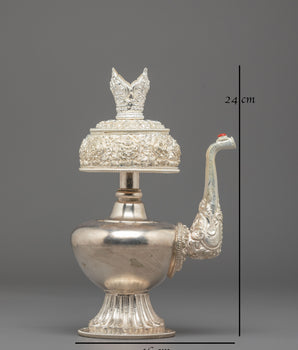 Bhumba Ritual Container | Silver Plated Copper for Sacred Ceremonies