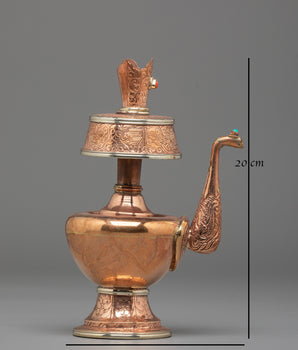 Sacred Bhumba Ritual Vessel | Copper & White Metal Vessel for Spiritual Ceremonies