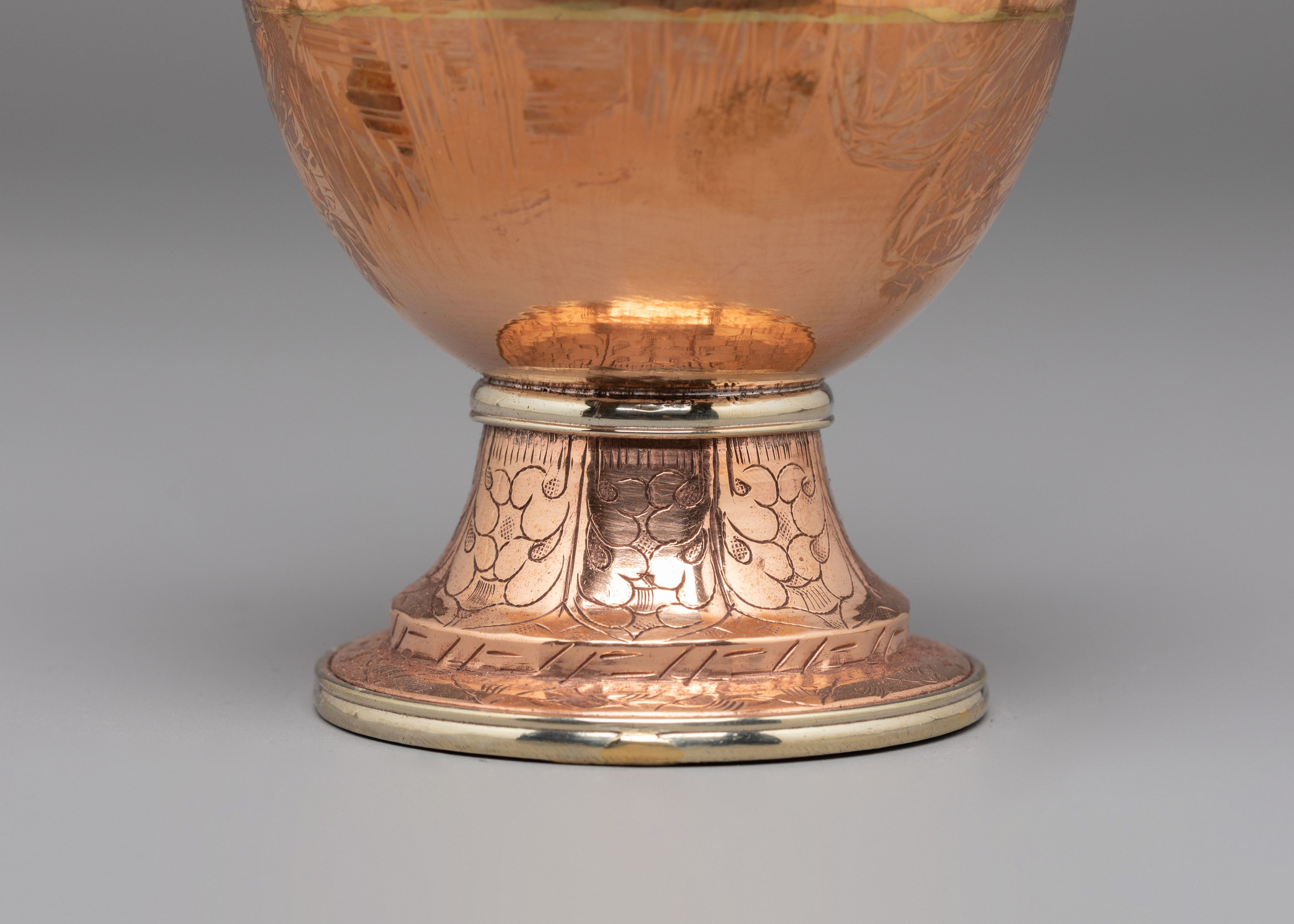 Sacred Bhumba Ritual Vessel | Copper & White Metal Vessel for Spiritual Ceremonies