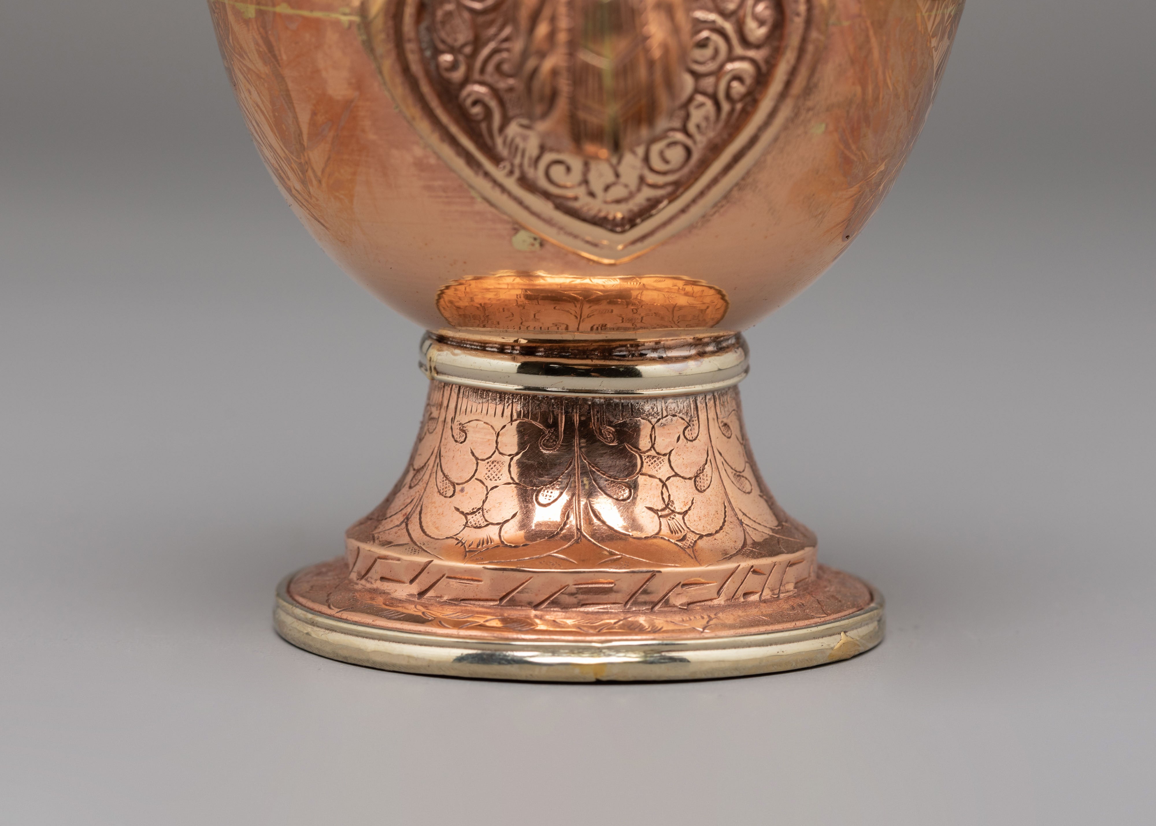 Sacred Bhumba Ritual Vessel | Copper & White Metal Vessel for Spiritual Ceremonies