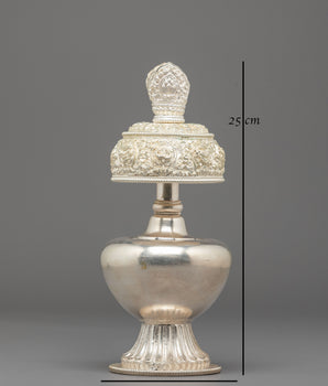 Handmade Buddhist Ritual Bhumba | Traditional Sacred Silver Bhumba