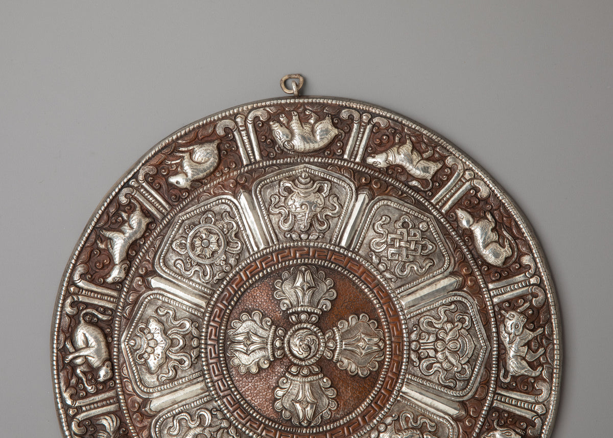 Silver Plated and Oxidized Copper Wall Hanging | Path to Enlightenment