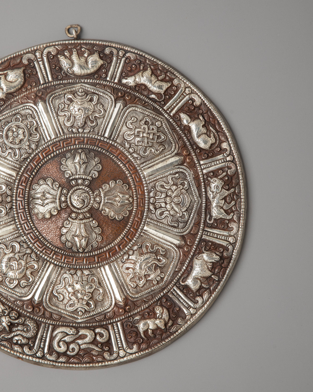 Silver Plated and Oxidized Copper Wall Hanging | Path to Enlightenment