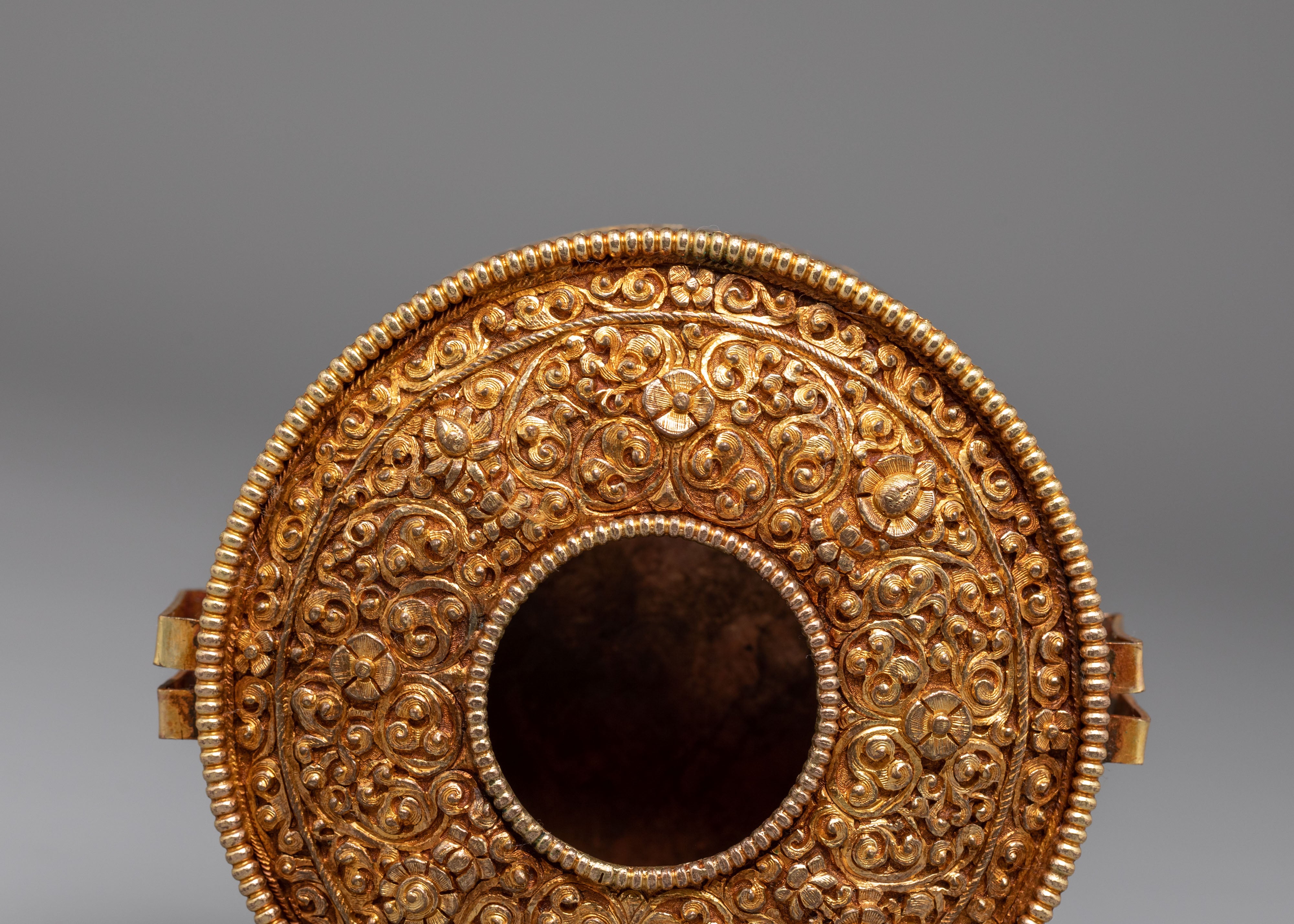 Handcrafted Golden Ghau Box | Offerings & Tibetan Rituals