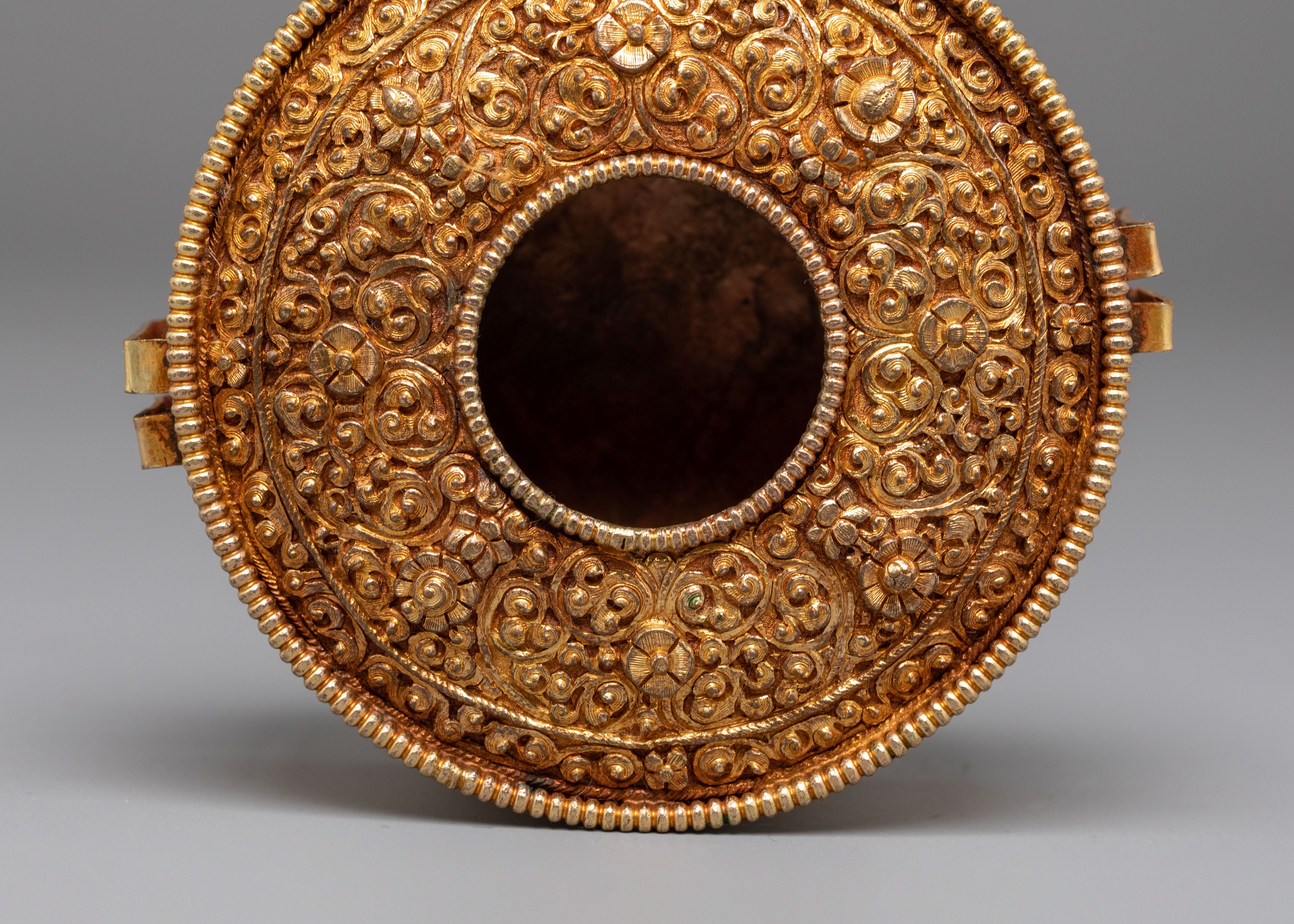 Handcrafted Golden Ghau Box | Offerings & Tibetan Rituals