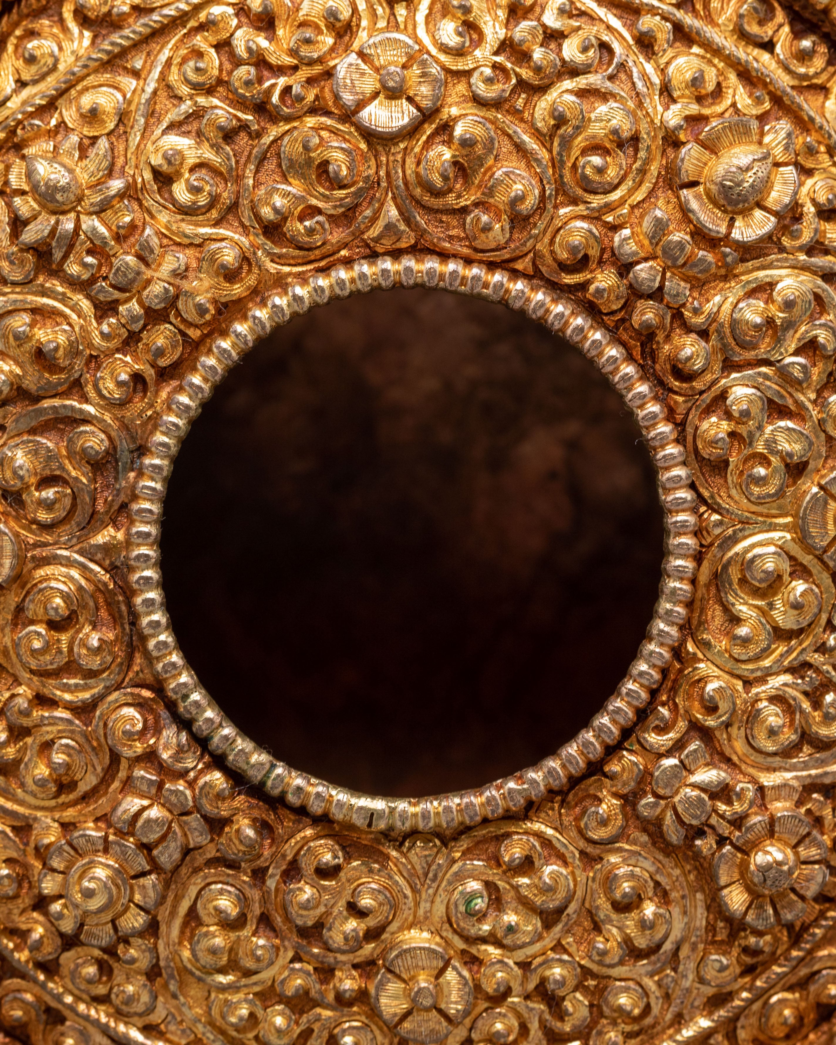 Handcrafted Golden Ghau Box | Offerings & Tibetan Rituals