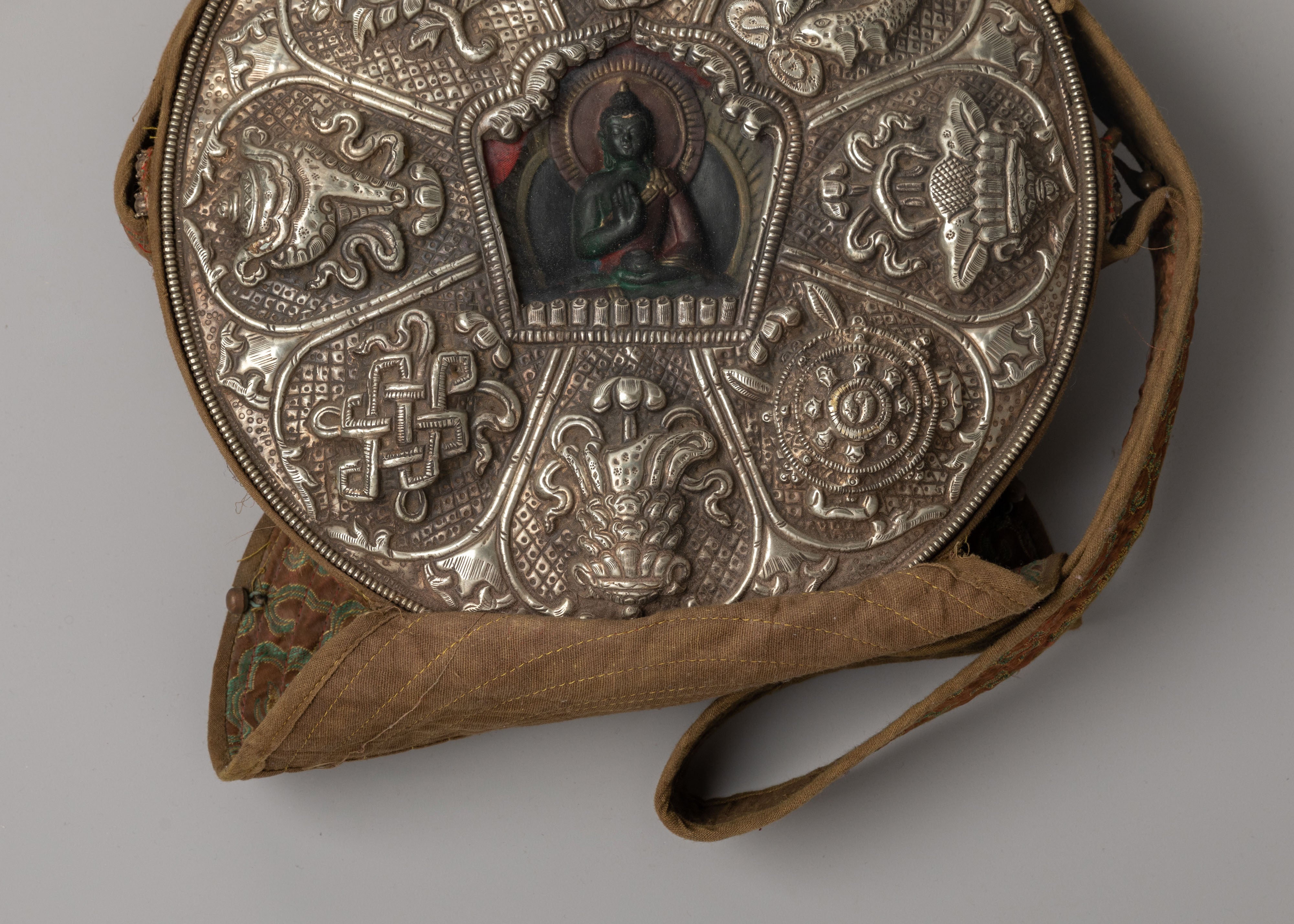 Handcrafted Ghau Box Locket Copper Art | Silver Spiritual Box