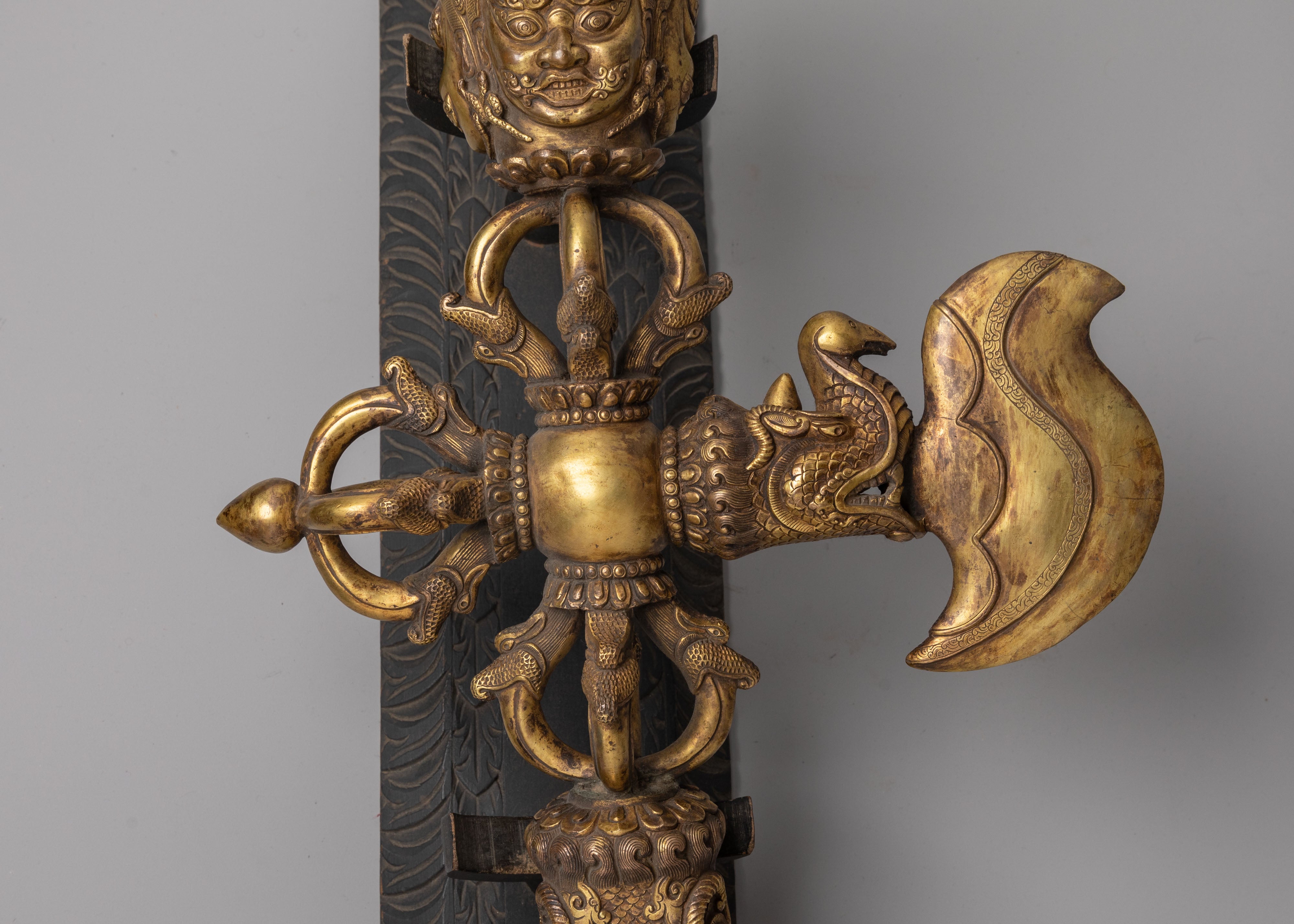 Tibetan Copper Phurba | Gold Plated Ritual Tool for Spiritual Practice