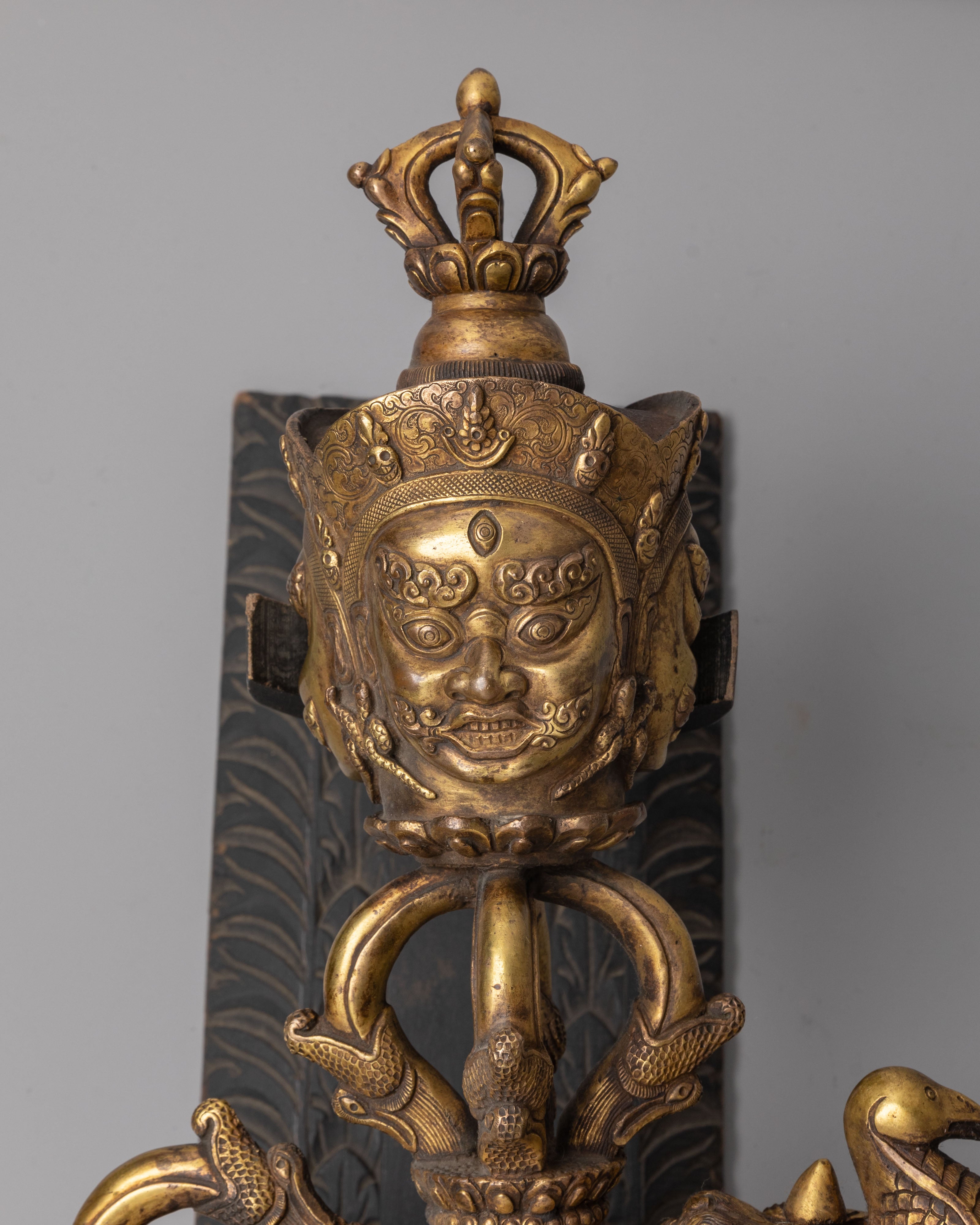 Tibetan Copper Phurba | Gold Plated Ritual Tool for Spiritual Practice