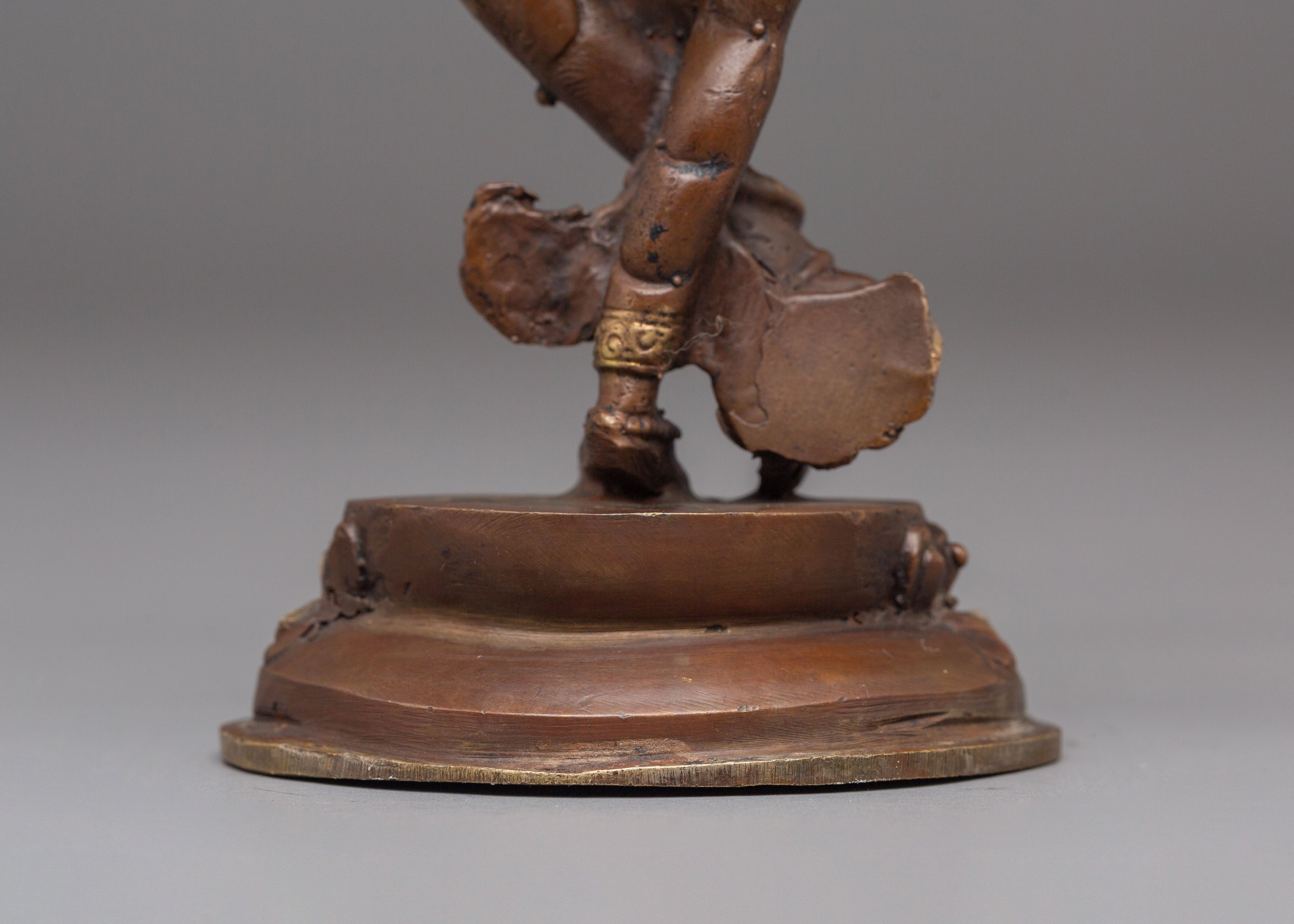 Handcrafted Krishna Statue | Oxidized Copper and Silver Plated Art